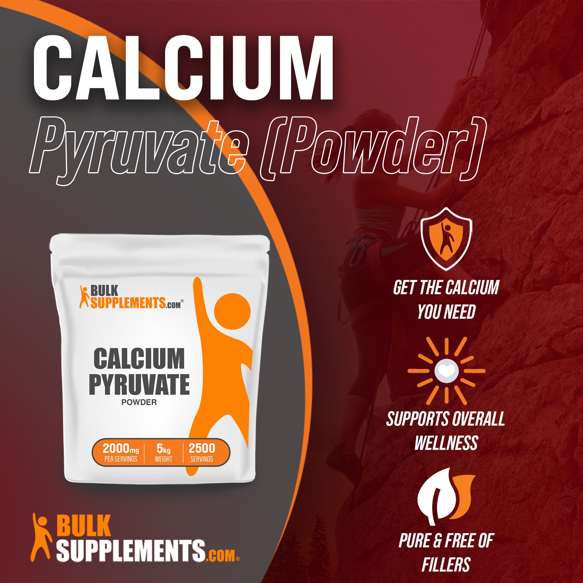 Our 5kg calcium pyruvate supplements are pure and filler free