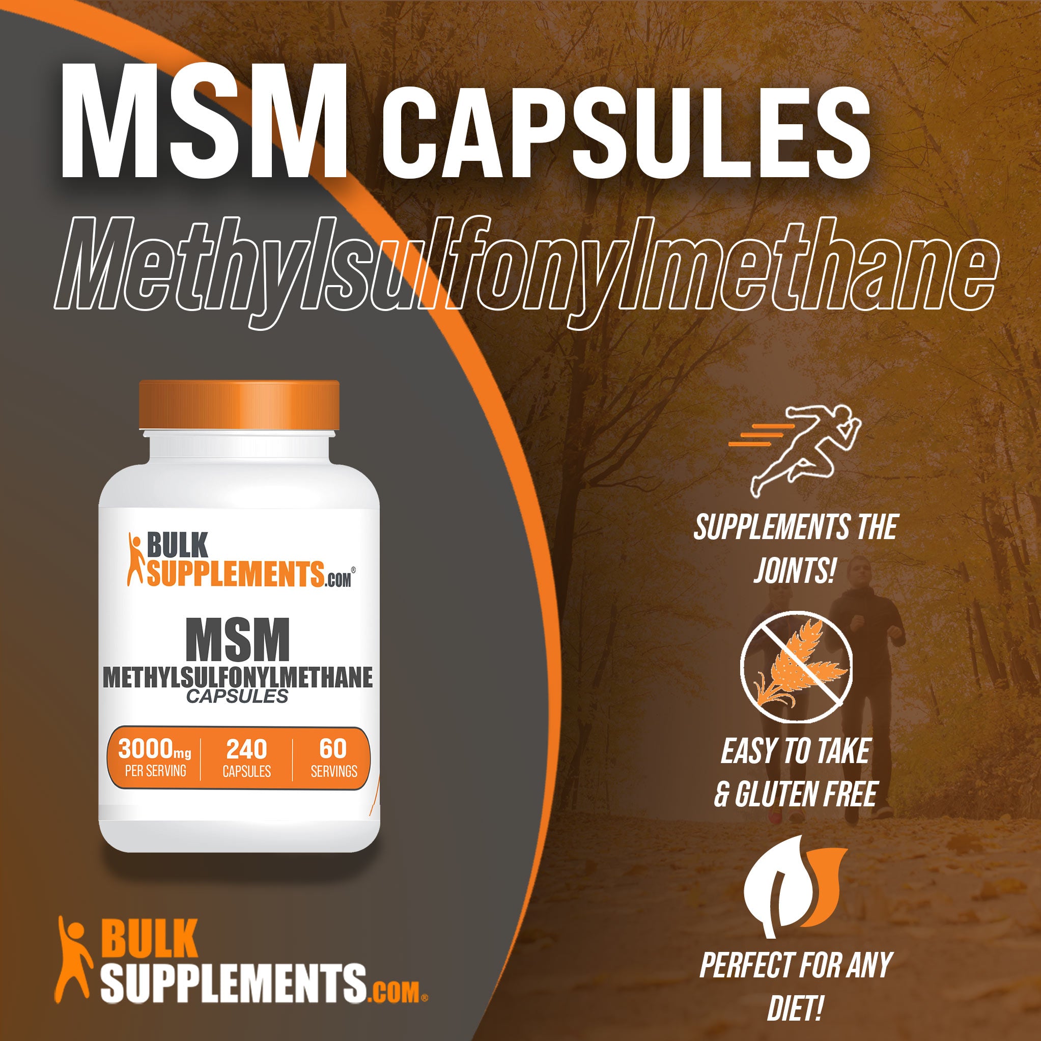 MSM Capsules 240 ct Main Benefits Image