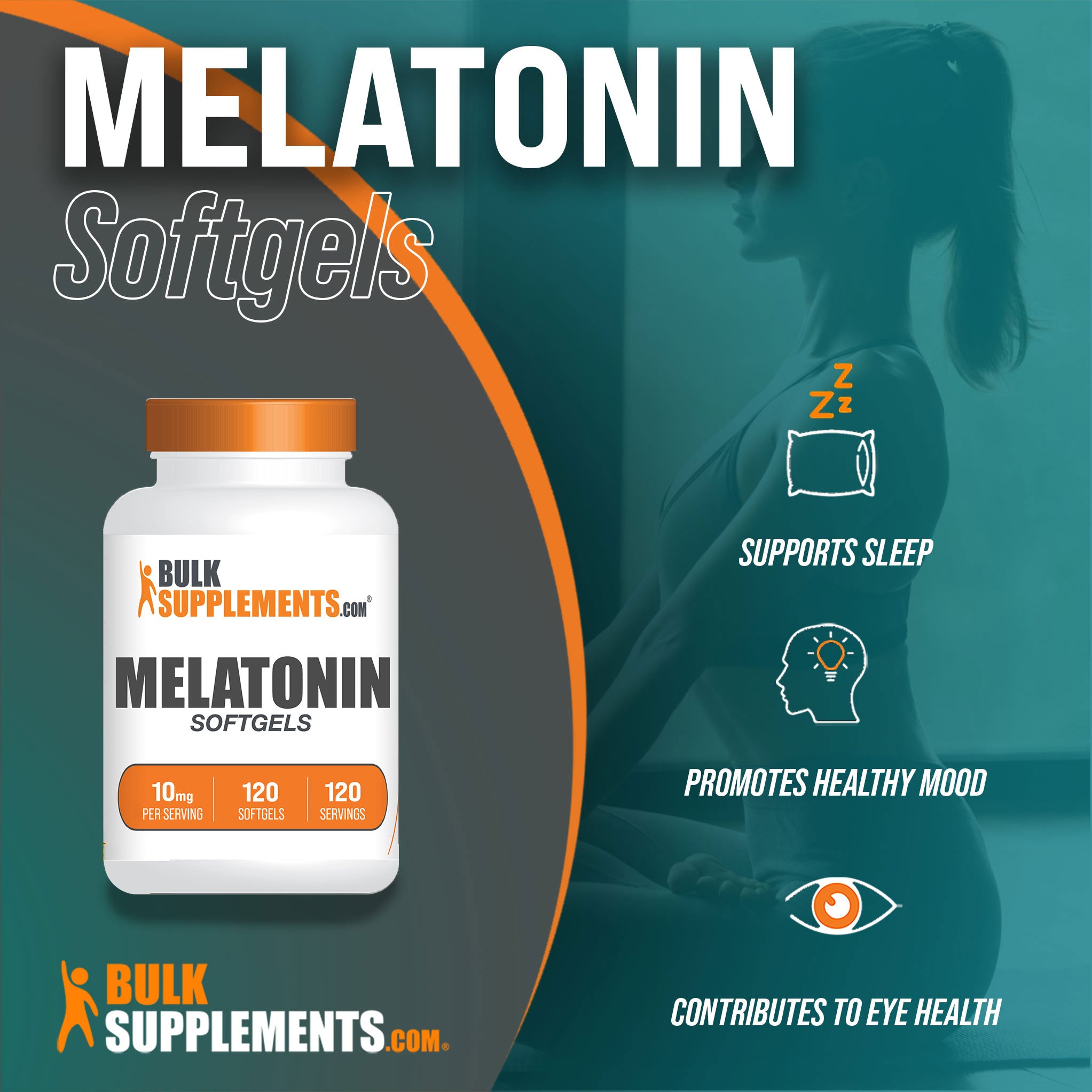 Benefits of Melatonin Softgels: for sleep, for eye health, easy to take softgels