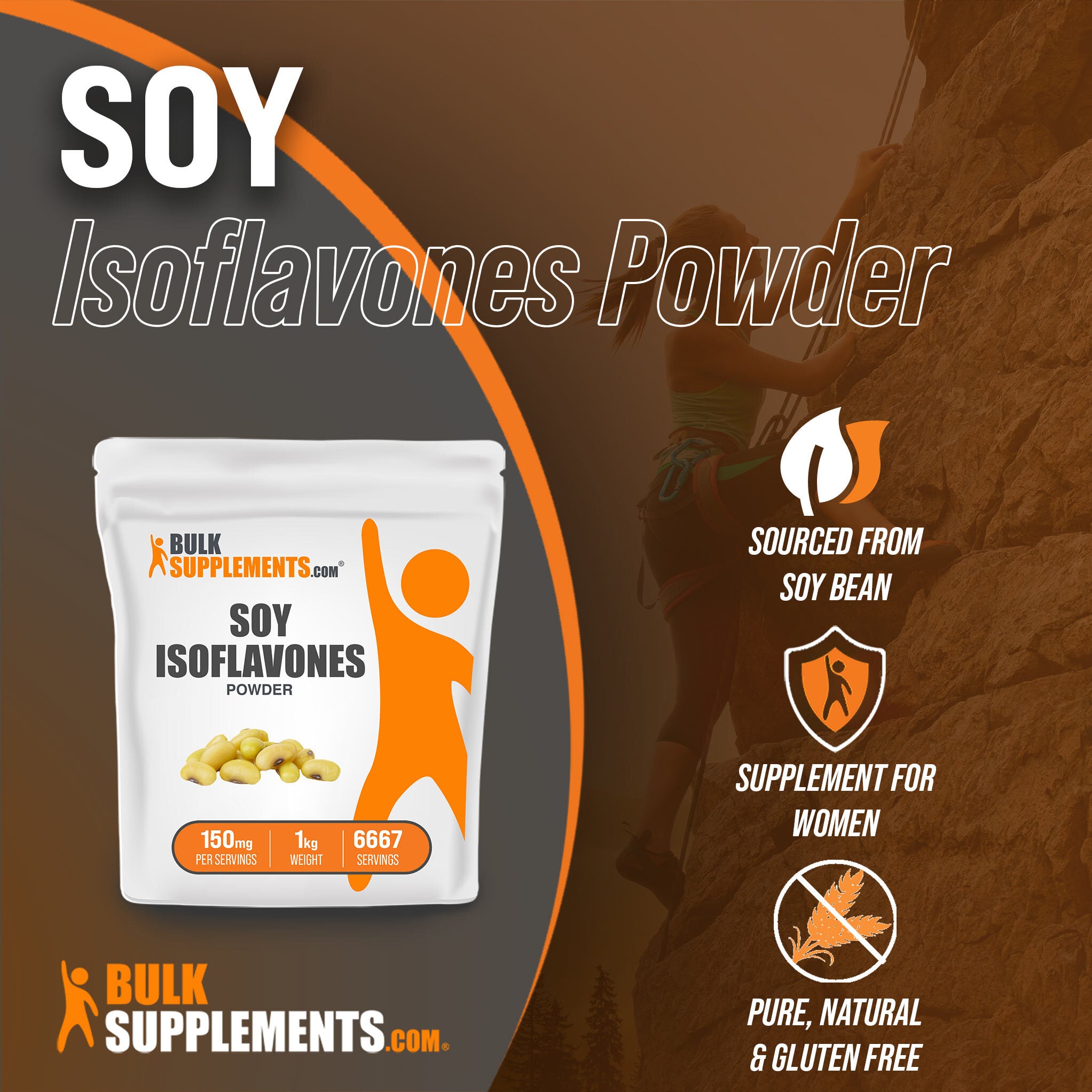 Benefits of Soy Isoflavones Powder: sourced for soy bean, supplement for women, pure, natural and gluten free