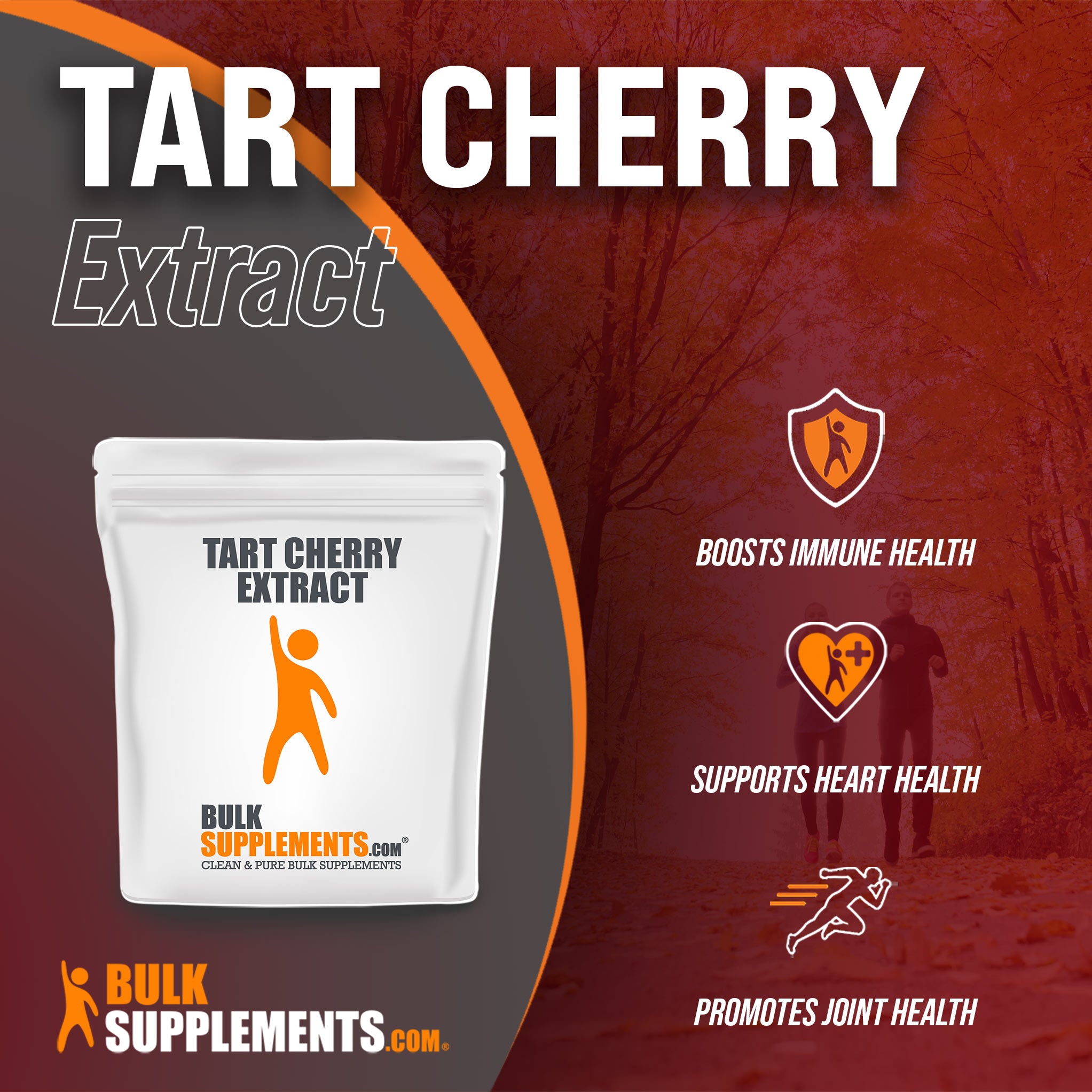 Benefits of Tart Cherry Extract: boosts immune health, supports heart health, promotes joint health