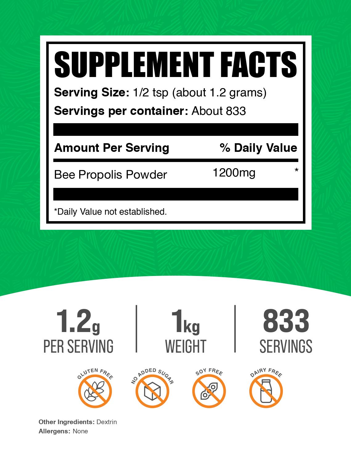 Bee Propolis Powder 1kg Label