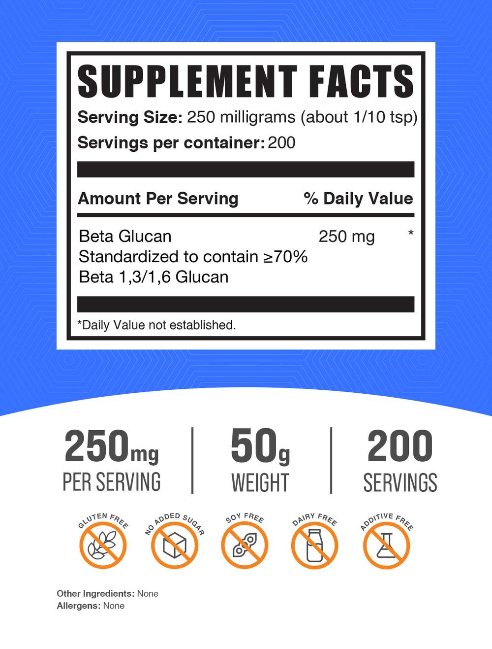 Beta Glucan Supplement | Beta 1,3/1,6 Glucan | Fiber Supplement