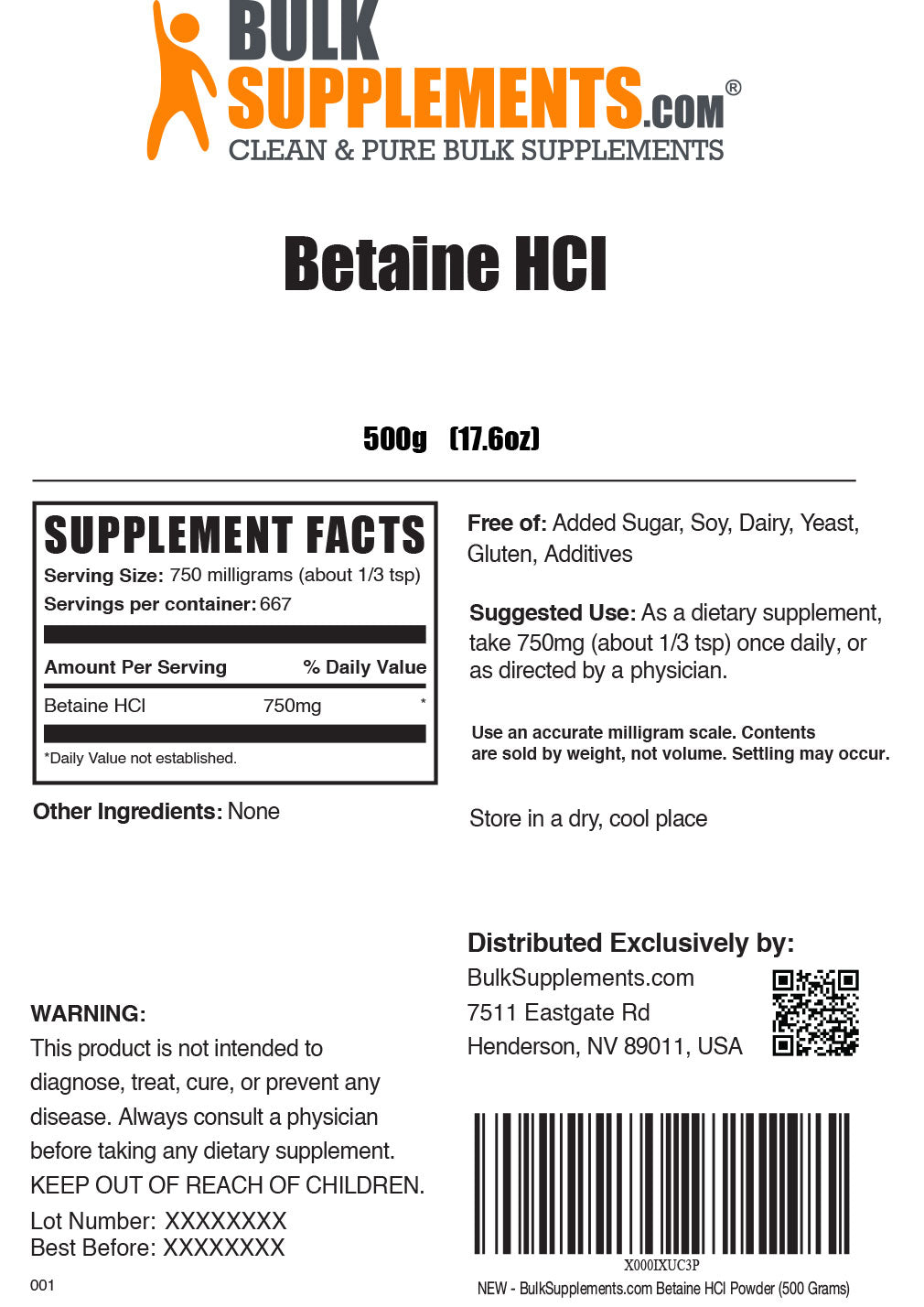 Pó de betaína HCl