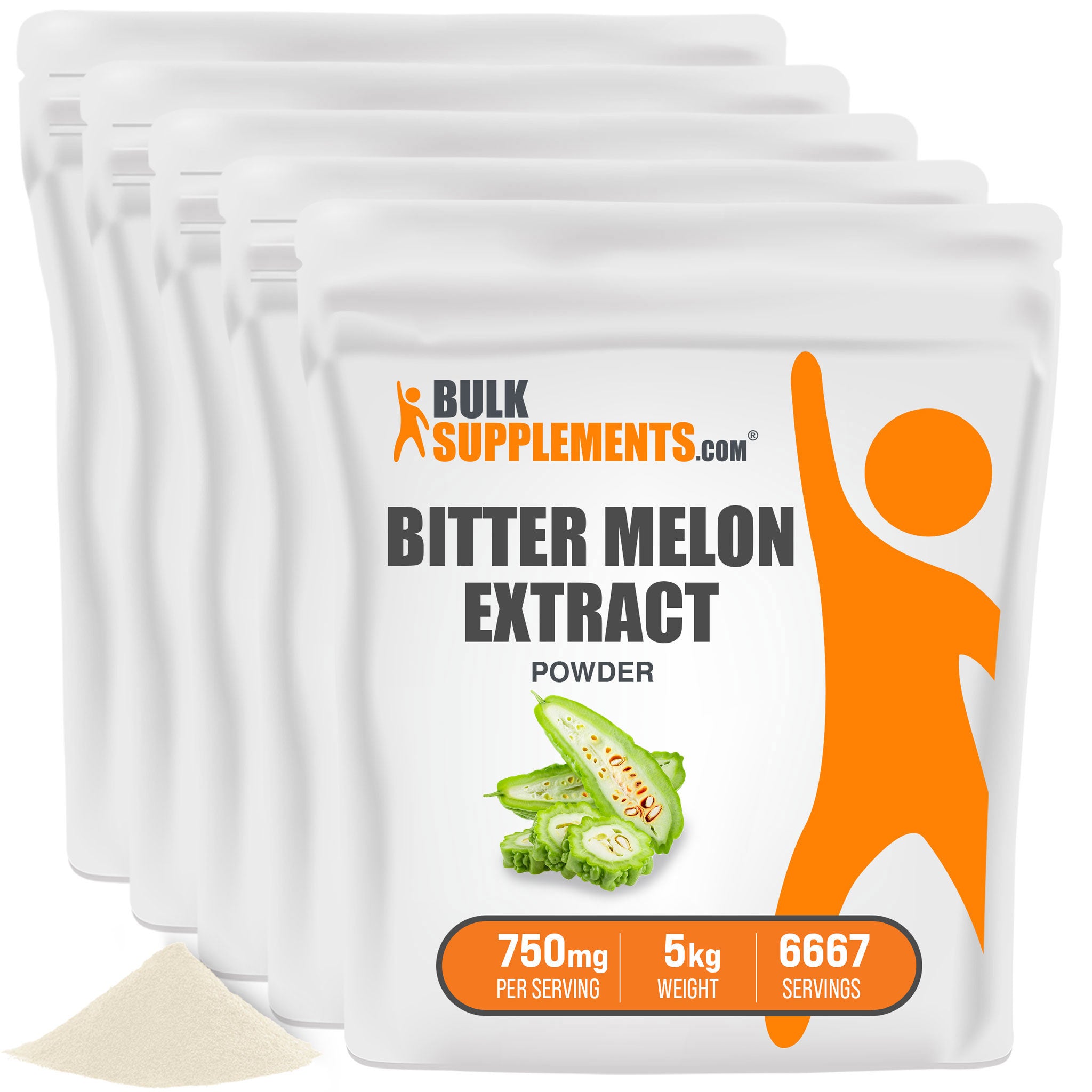 BulkSupplements Bitter Melon Extract Powder 5 Kilograms, set of 5 bags