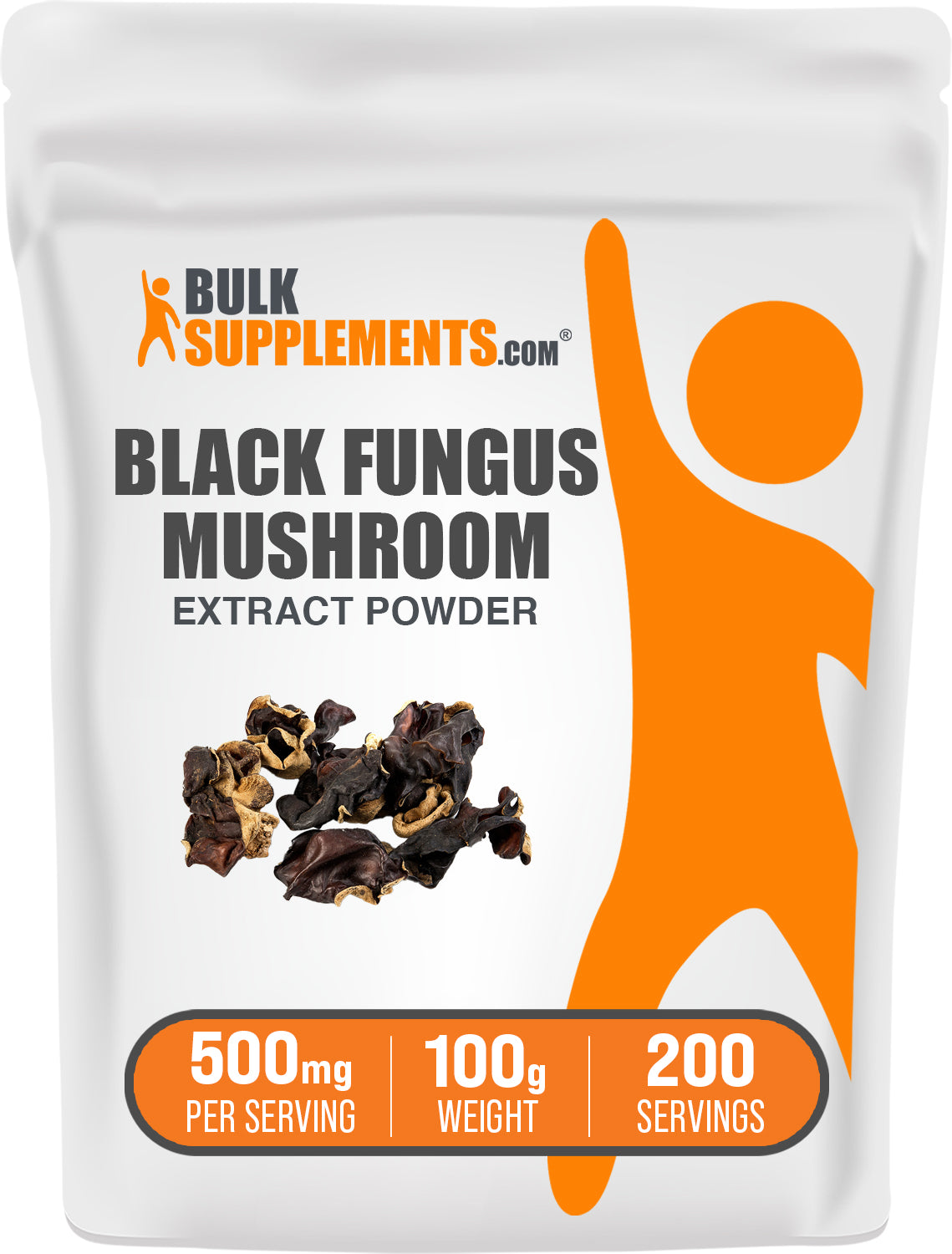 BulkSupplements.com Black Fungus Mushroom Extract Powder 100g Bag