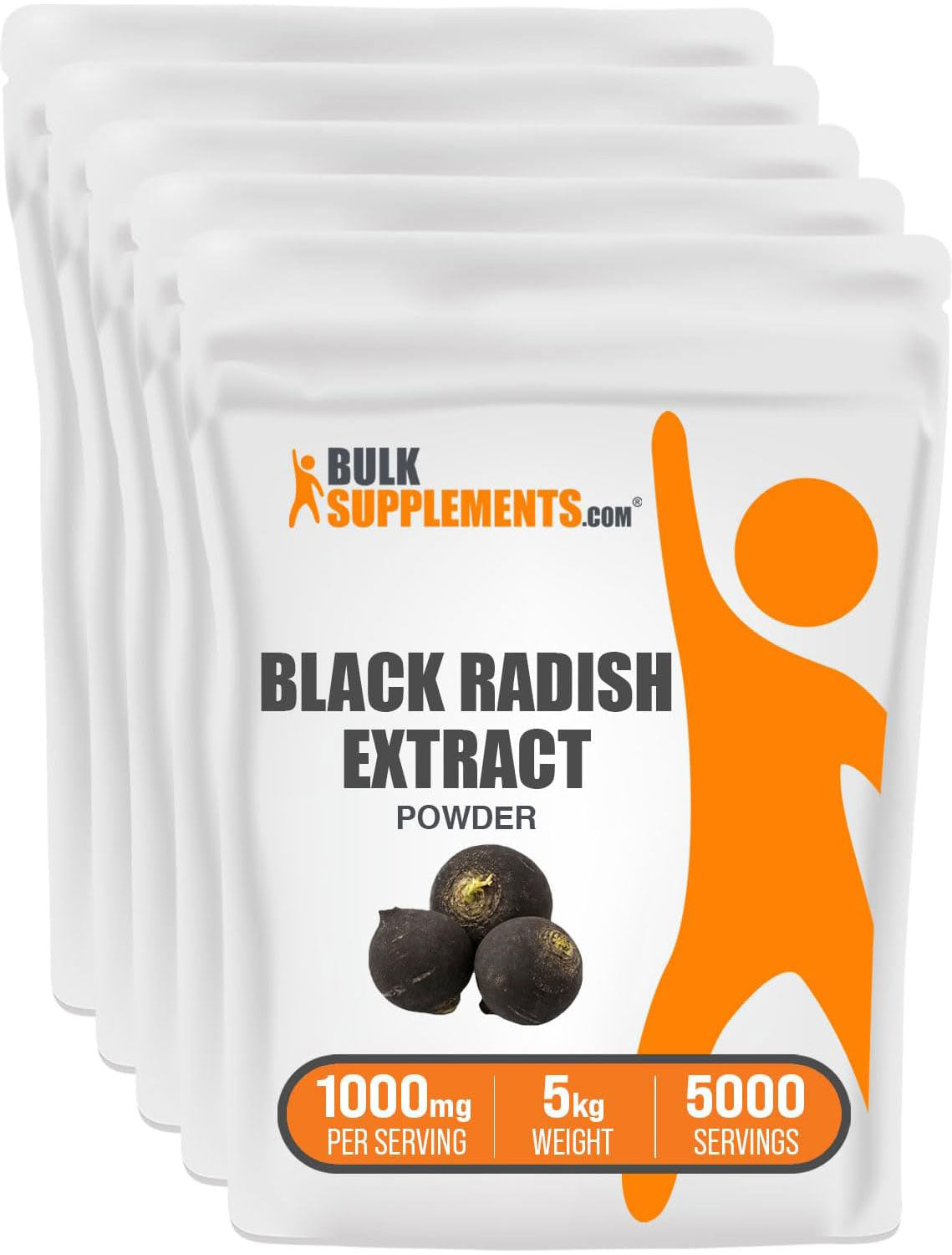BulkSupplements Black Radish Extract Powder 5 Kilograms set of 5 bags