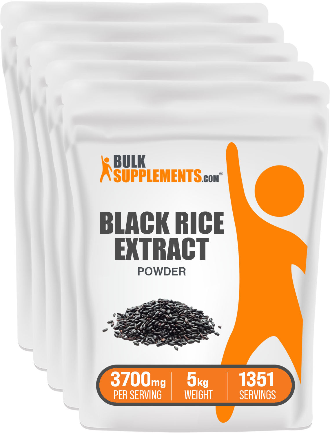 BulkSupplements Black Rice Extract Powder 5 Kilograms set of 5 bags