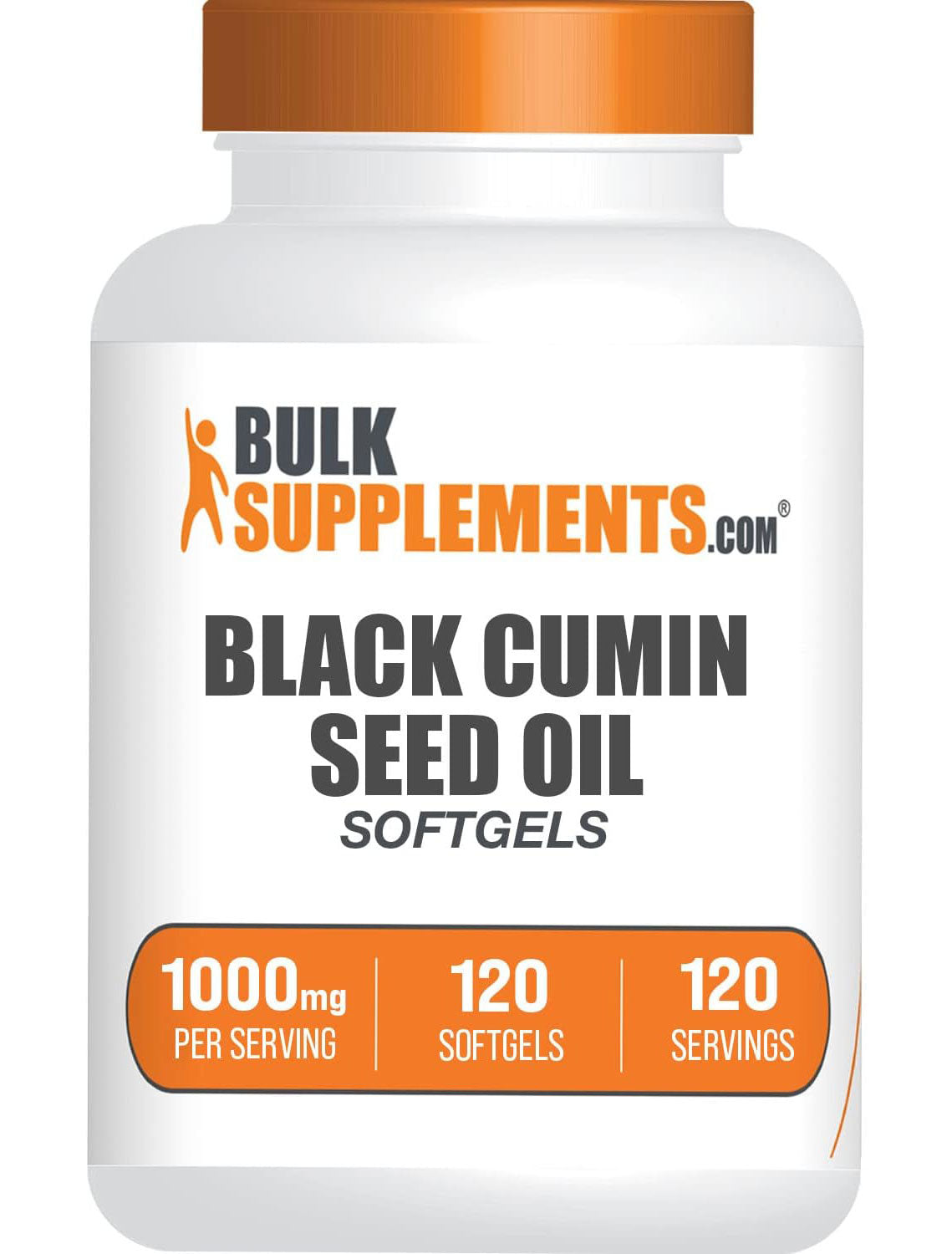 BulkSupplements.com Black Seed Oil 1000mg per serving 120 Softgels Bottle