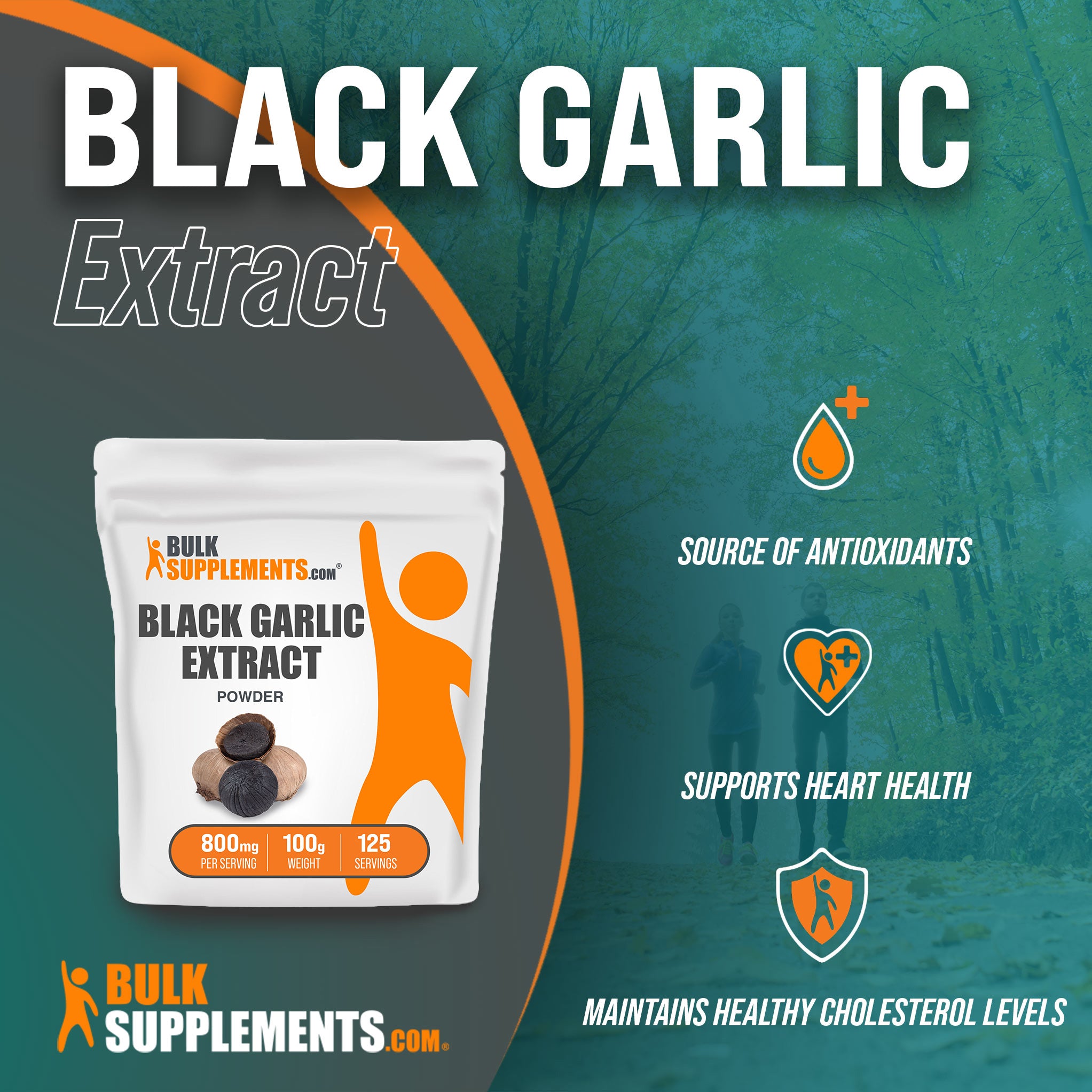 100g bags of Black Garlic Extract are ideal antioxidants supplements