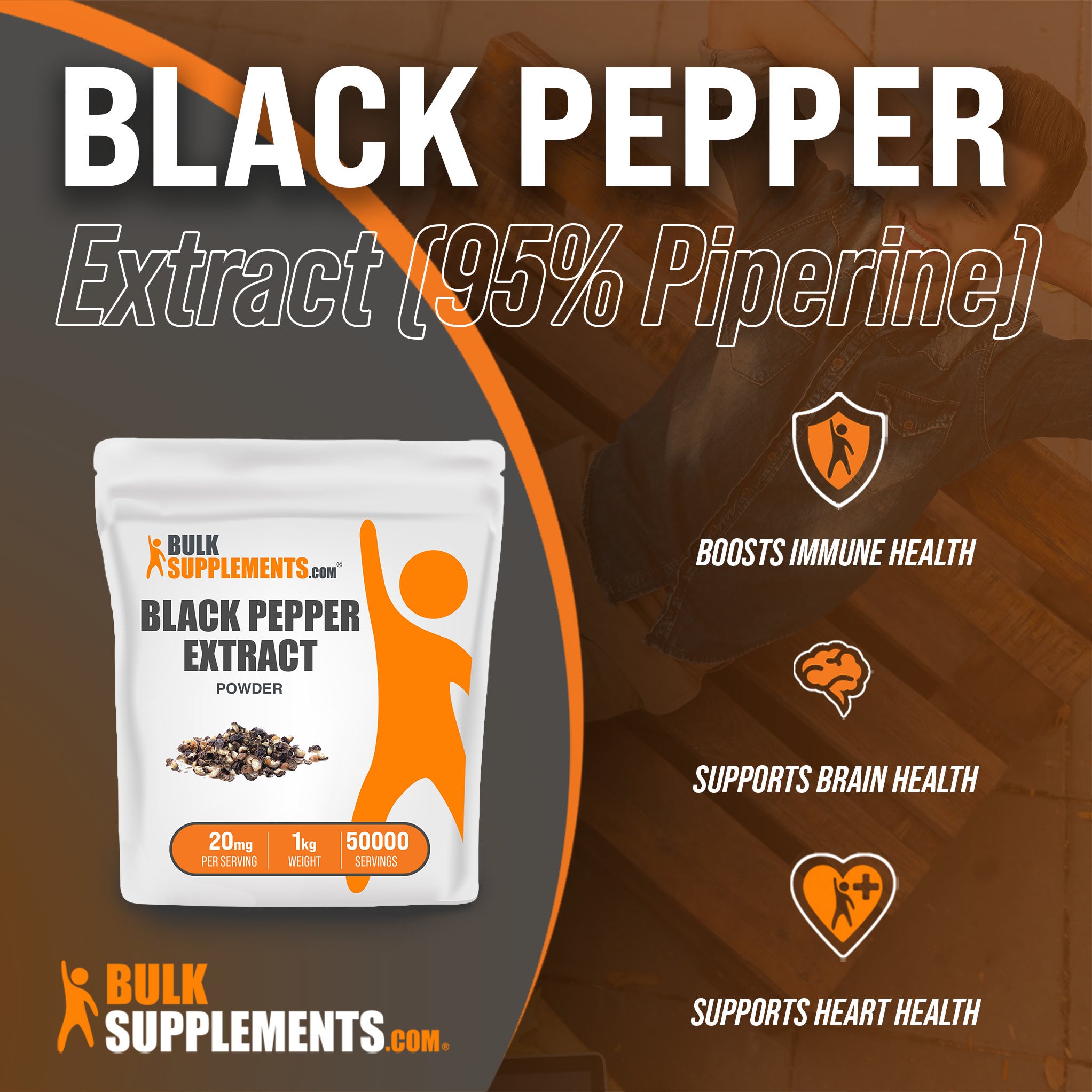 1kg bags of black pepper extract are a great source of piperine