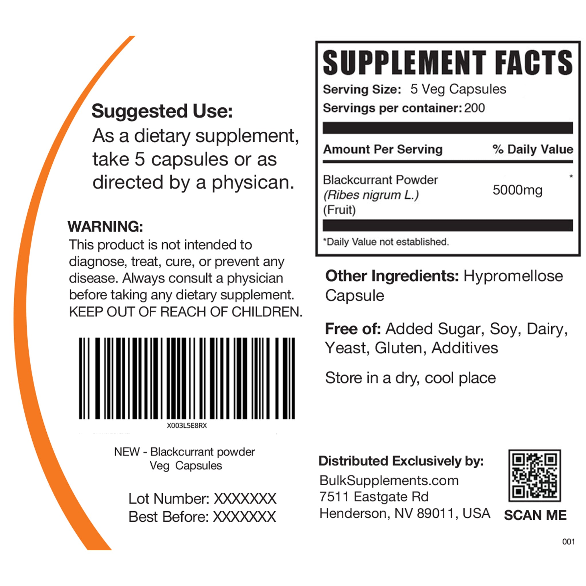 Blackcurrant Capsule Supplement Facts