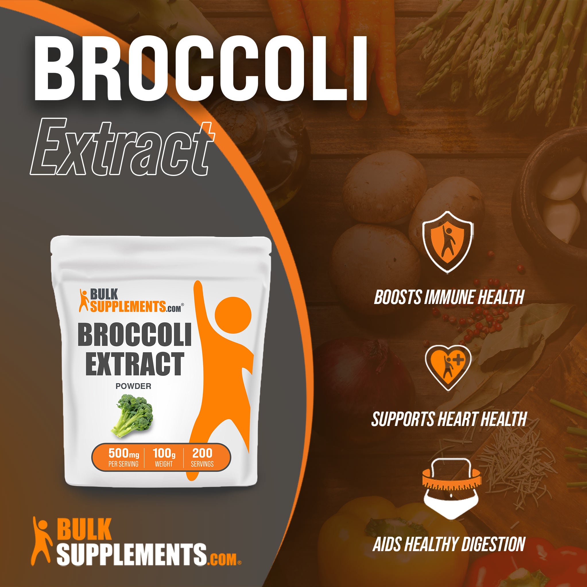 Benefits of Broccoli Extract; boosts immune health, supports heart health, aids healthy digestion