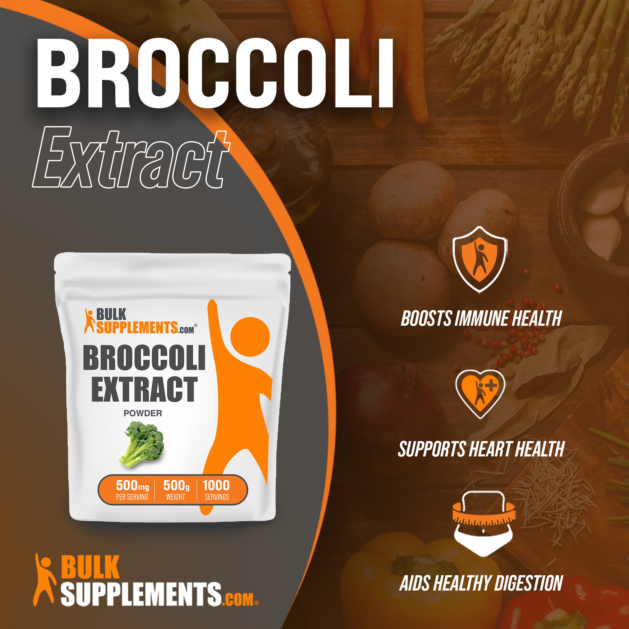 Benefits of Broccoli Extract; boosts immune health, supports heart health, aids healthy digestion