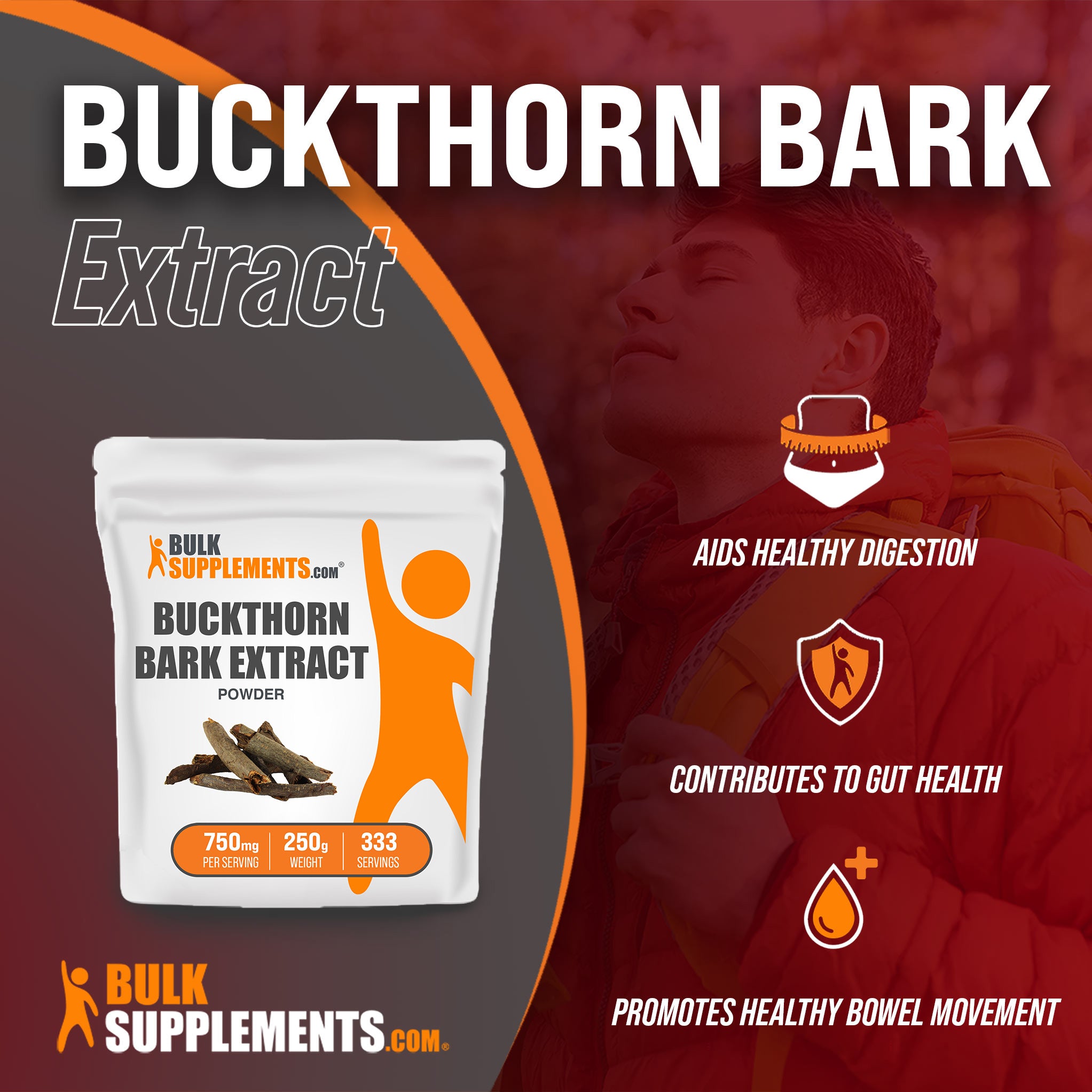 Benefits of Buckthorn Bark Extract; aids healthy digestion, contributes to gut health, promotes healthy bowel movement