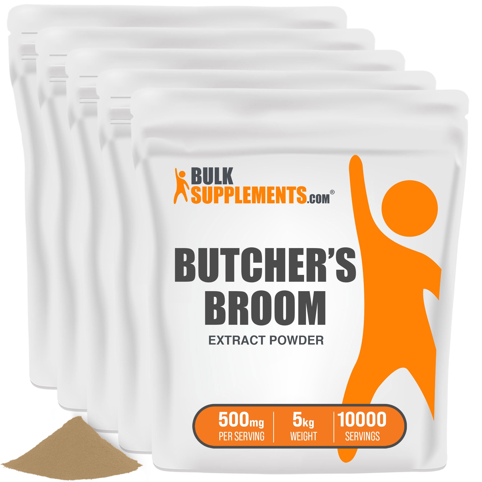 BulkSupplements Butcher's Broom Extract Powder 5 Kilograms set of 5 bags