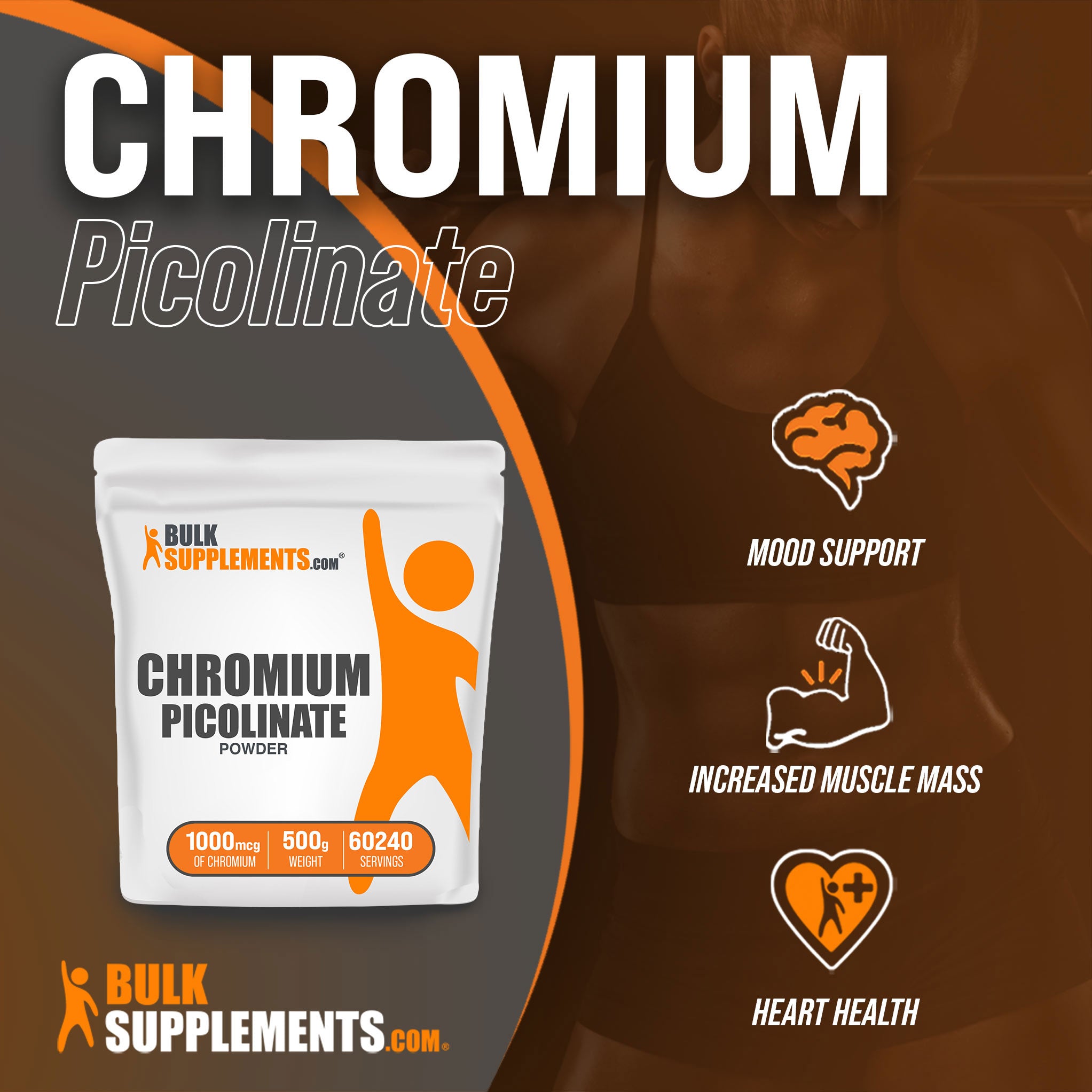 500g of chromium picolinate 1000mcg for weight loss, mood support and more