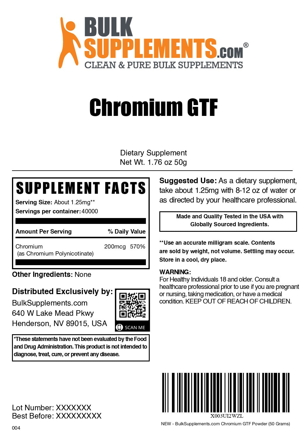 Chromium GTF Powder 50g