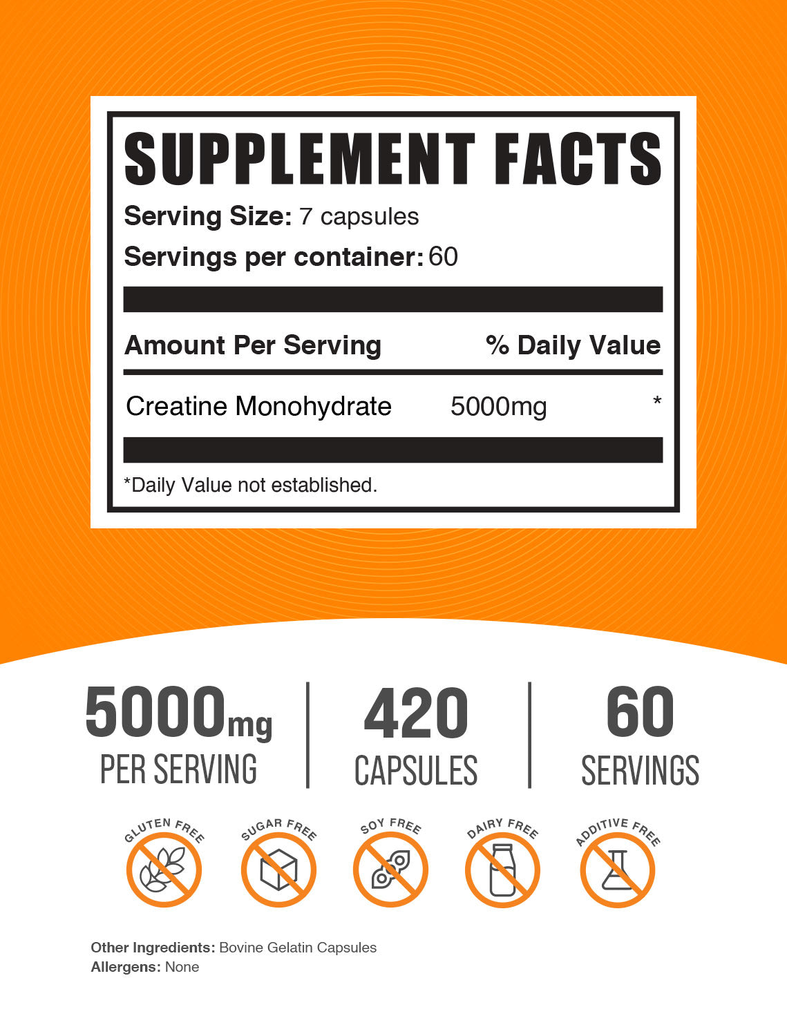 Supplement Facts Creatine Monohydrate Capsules