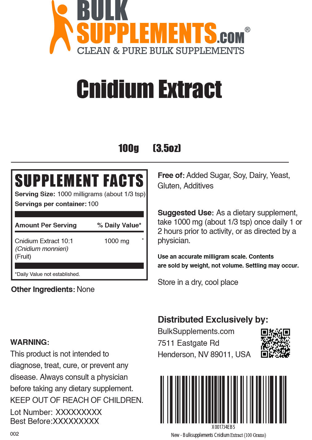 100g cnidium monnieri extract supplement facts