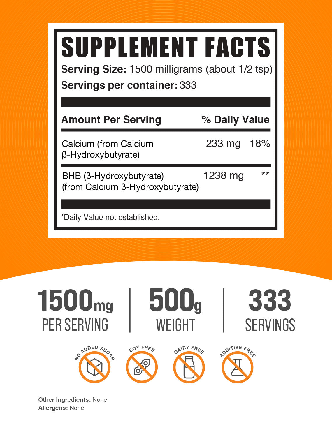 calcium BHB 500g label 