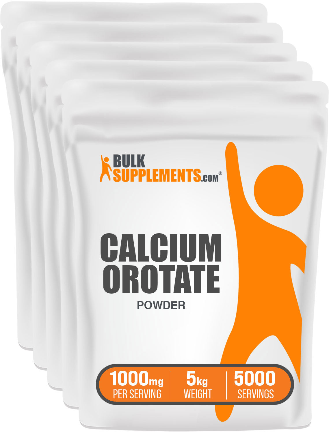 BulkSupplements Calcium Orotate Powder 5 Kilograms set of 5 bags