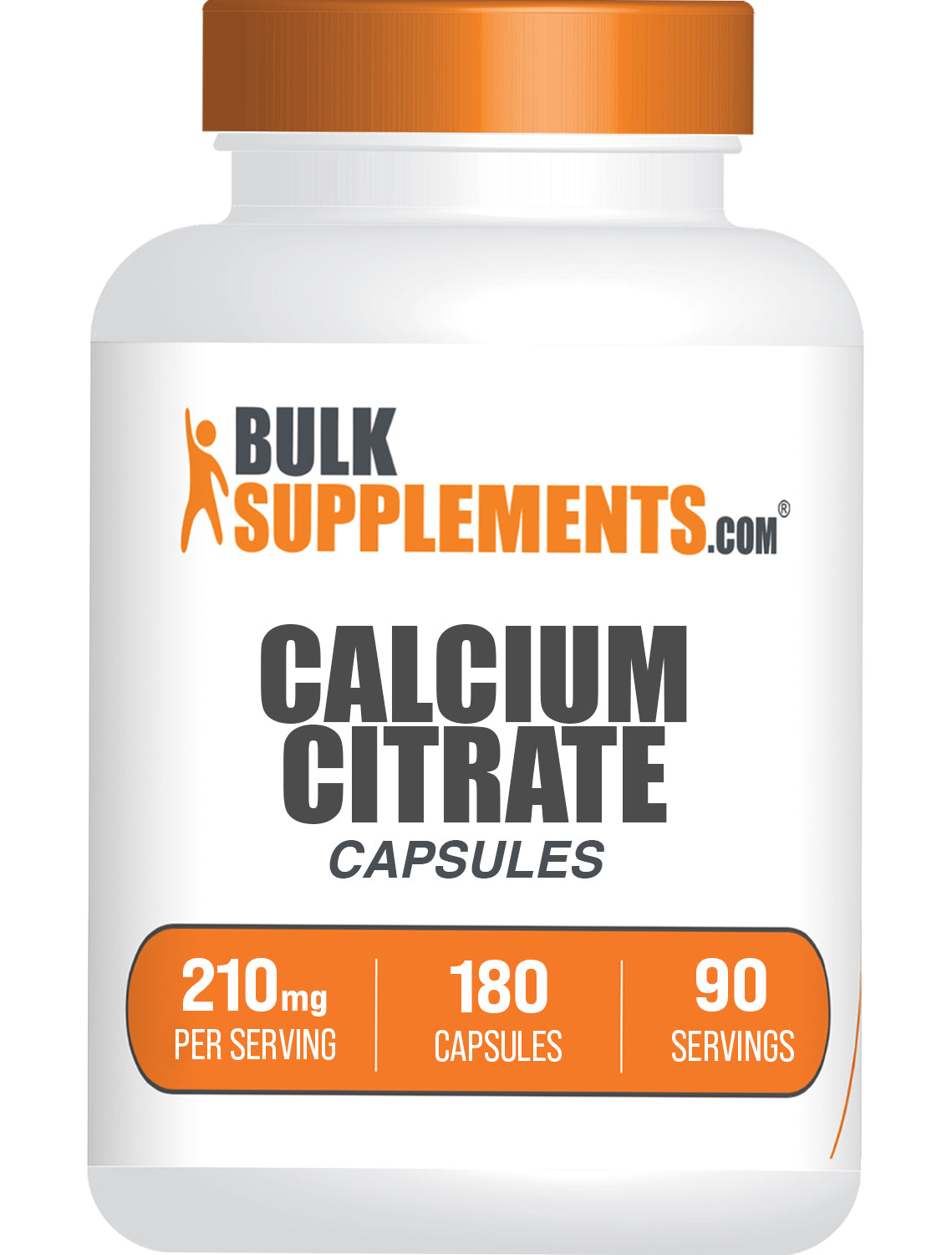 BulkSupplements Calcium Citrate Capsules 210mg 180 capsules bottle