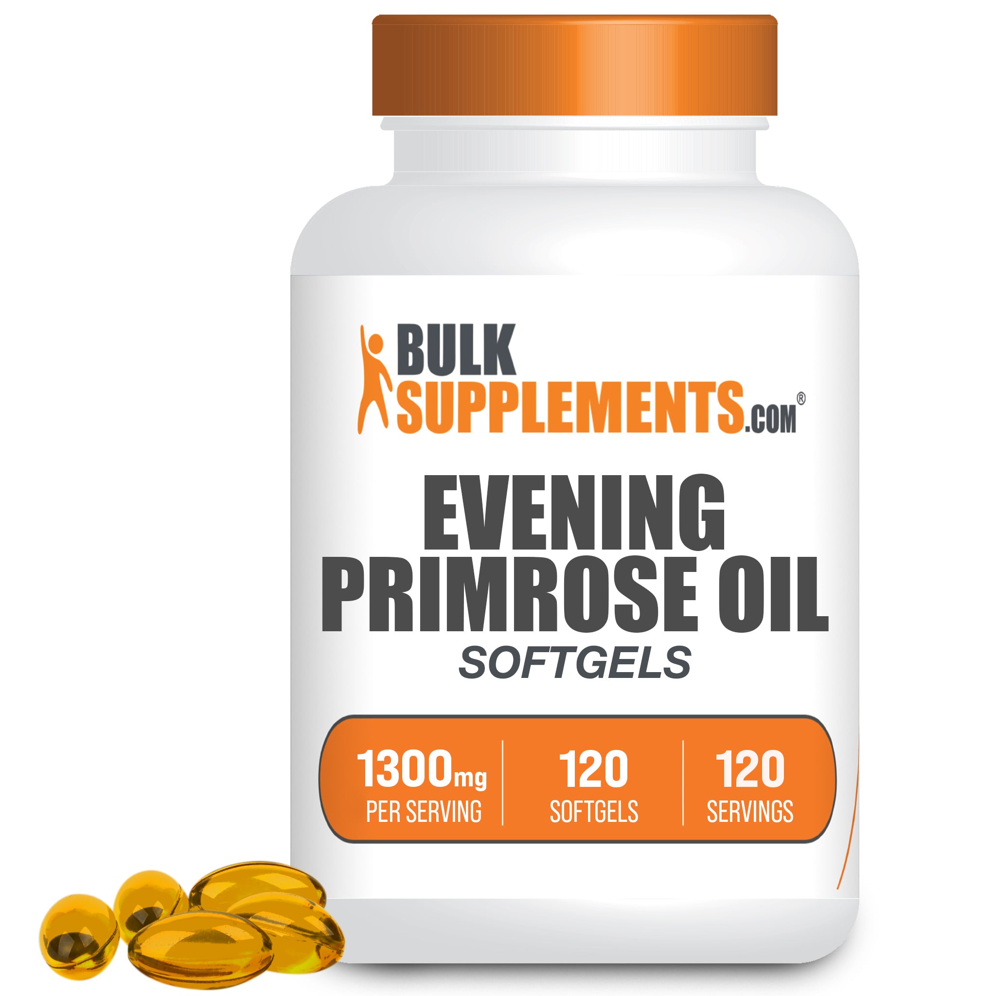 BulkSupplements Evening Primrose Oil Softgels 1300mg 120 softgels bottle