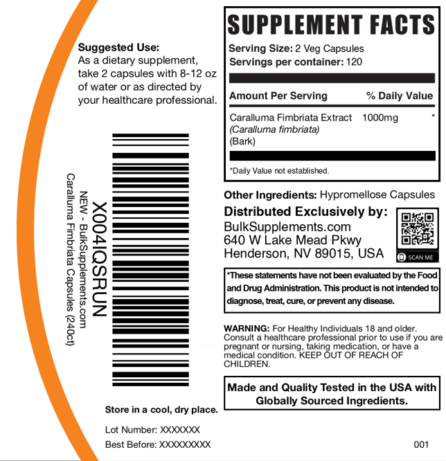 Caralluma Fimbriata Capsules 240ct Plain Label