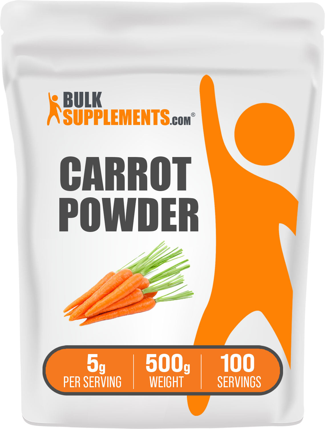 BulkSupplements.com Carrot Powder 500g Bag