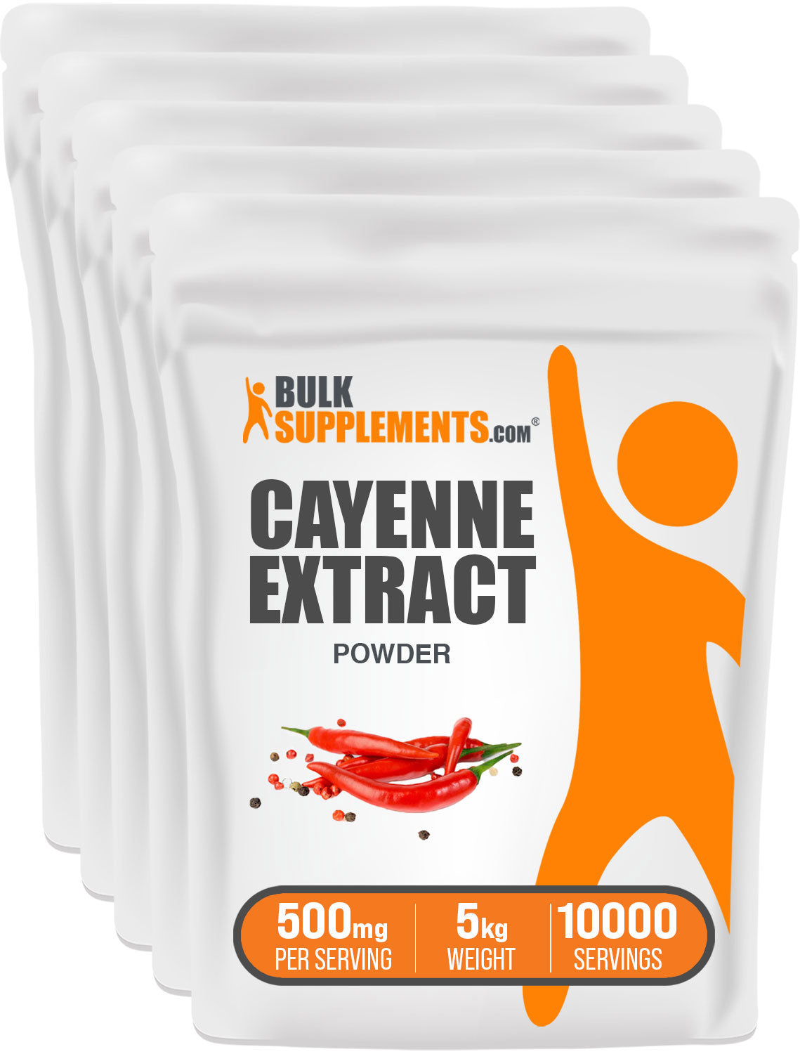 BulkSupplements Cayenne Extract Powder 5 Kilograms set of 5 bags