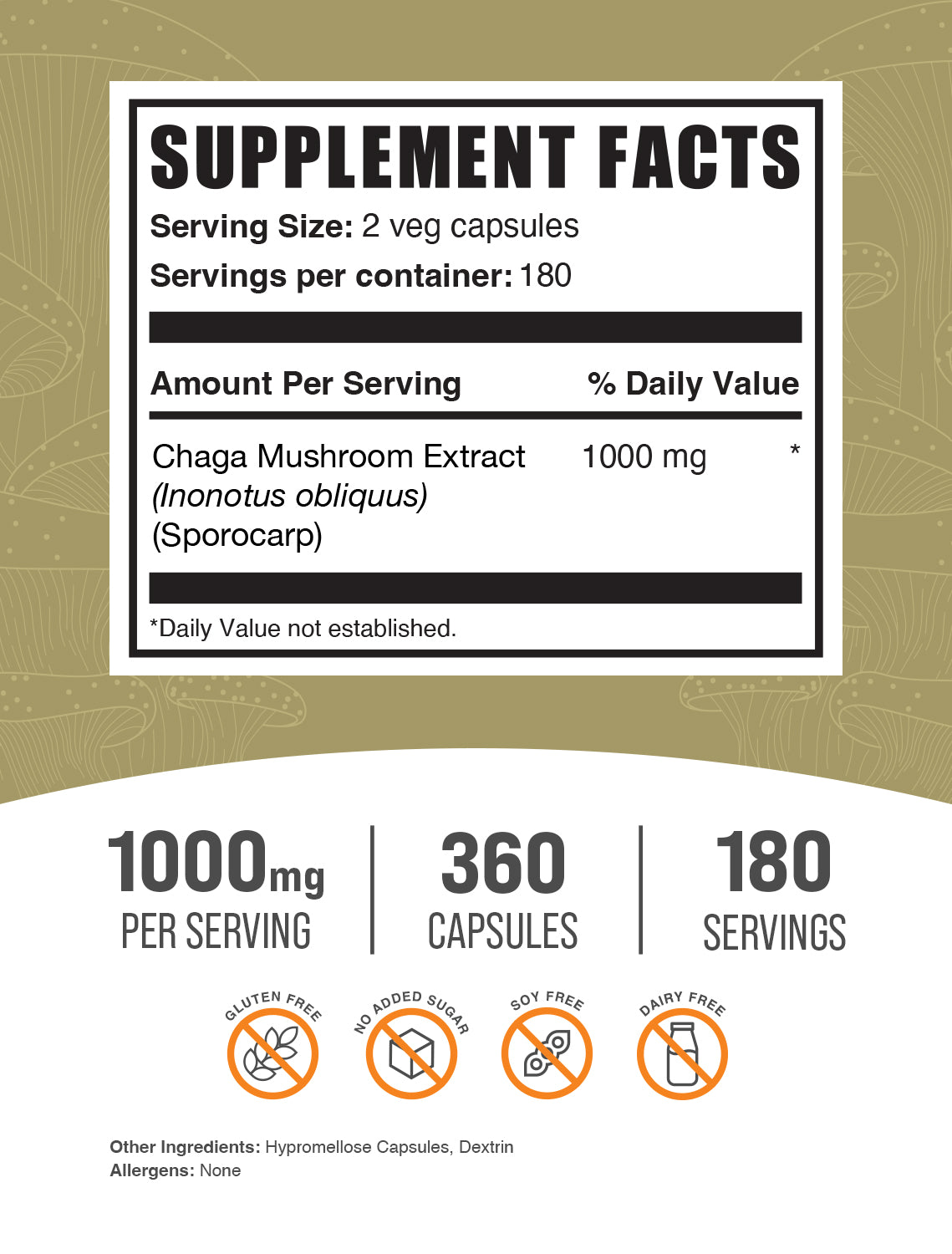 Chaga Mushroom Extract Label