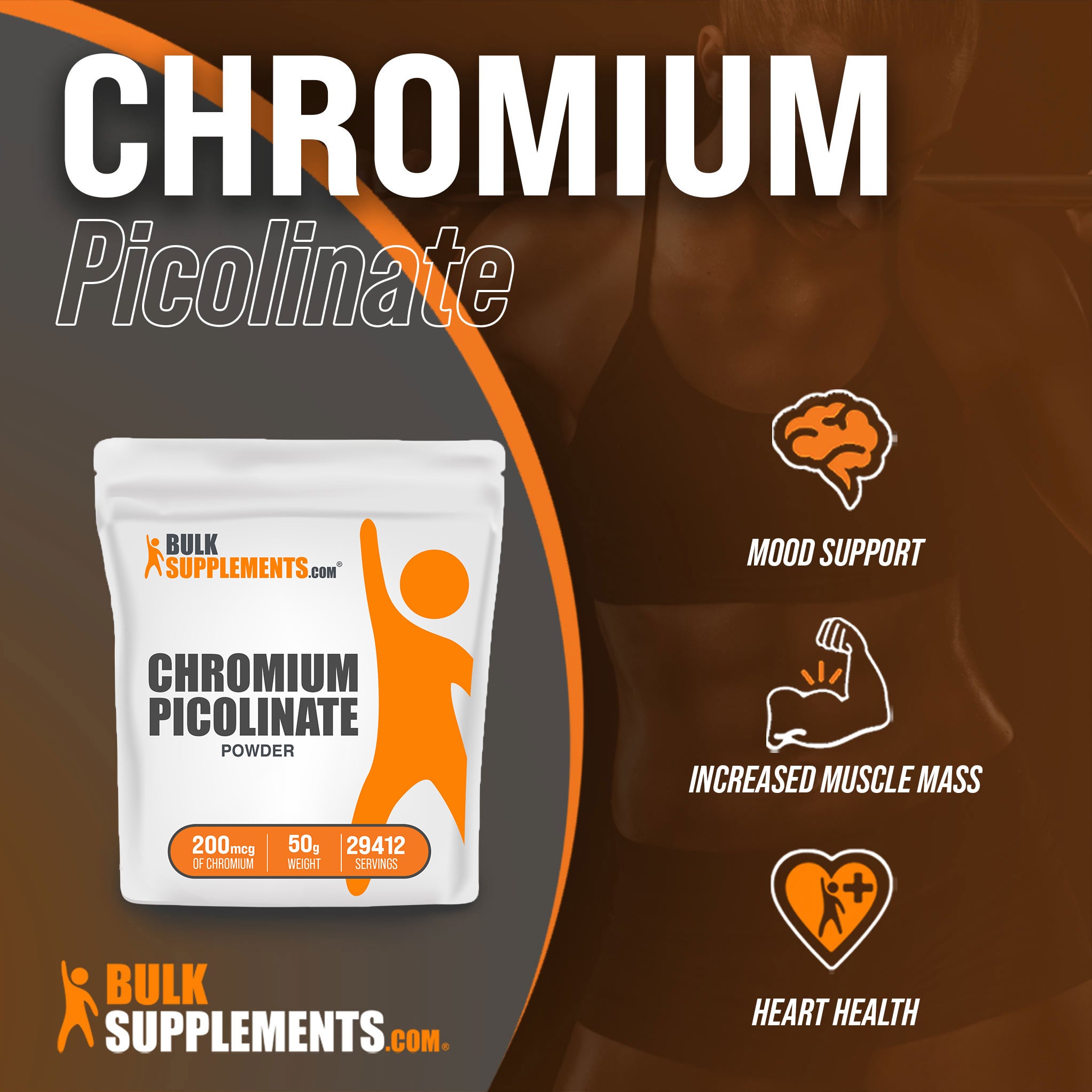 50g of chromium picolinate 1000mcg for weight loss, mood support and more