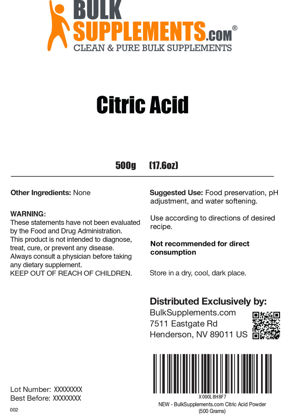 Citric Acid Powder | Crystallized Citric Acid Powder