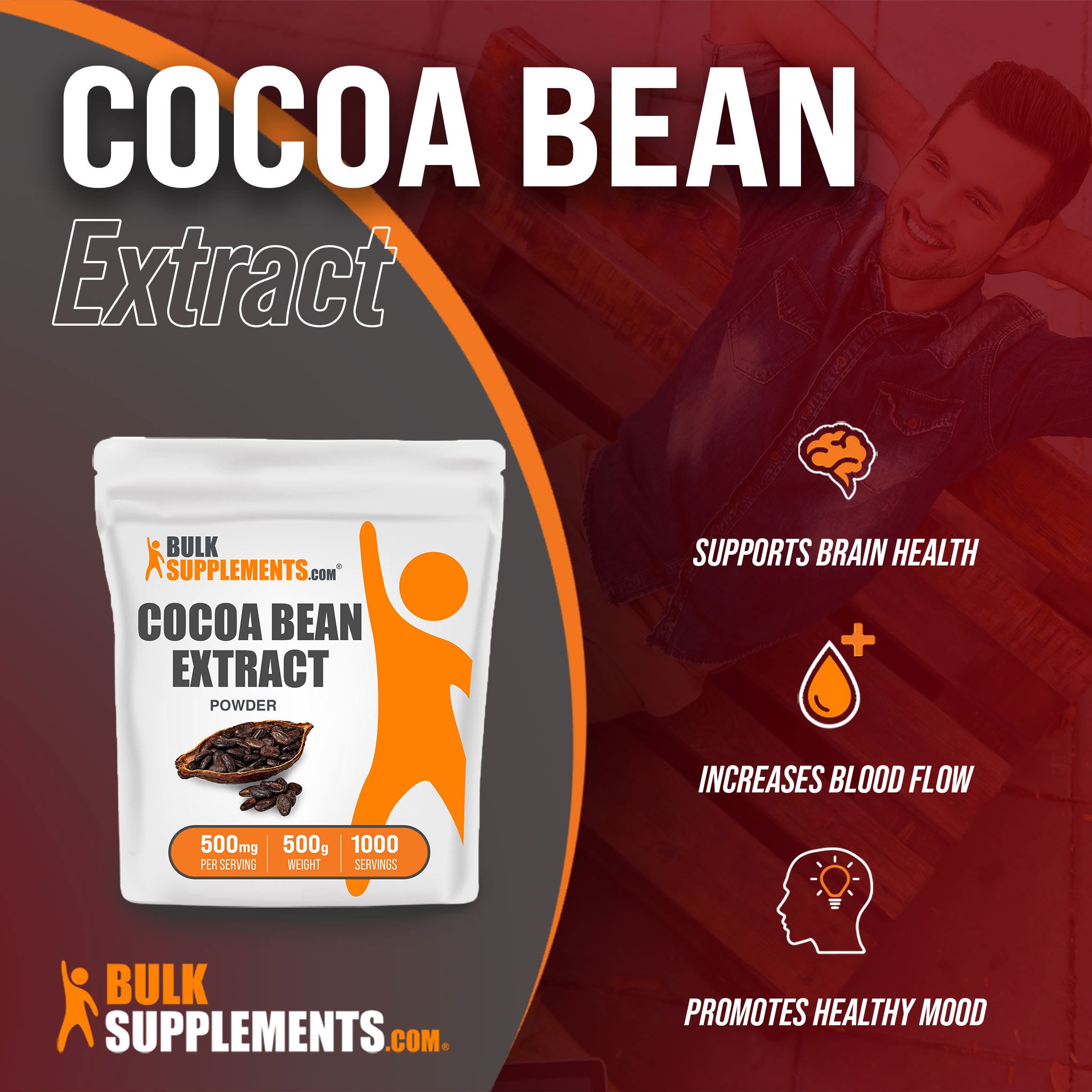 500g Cocoa Bean circulation supplements; supports brain health, increases blood flow, promotes healthy mood