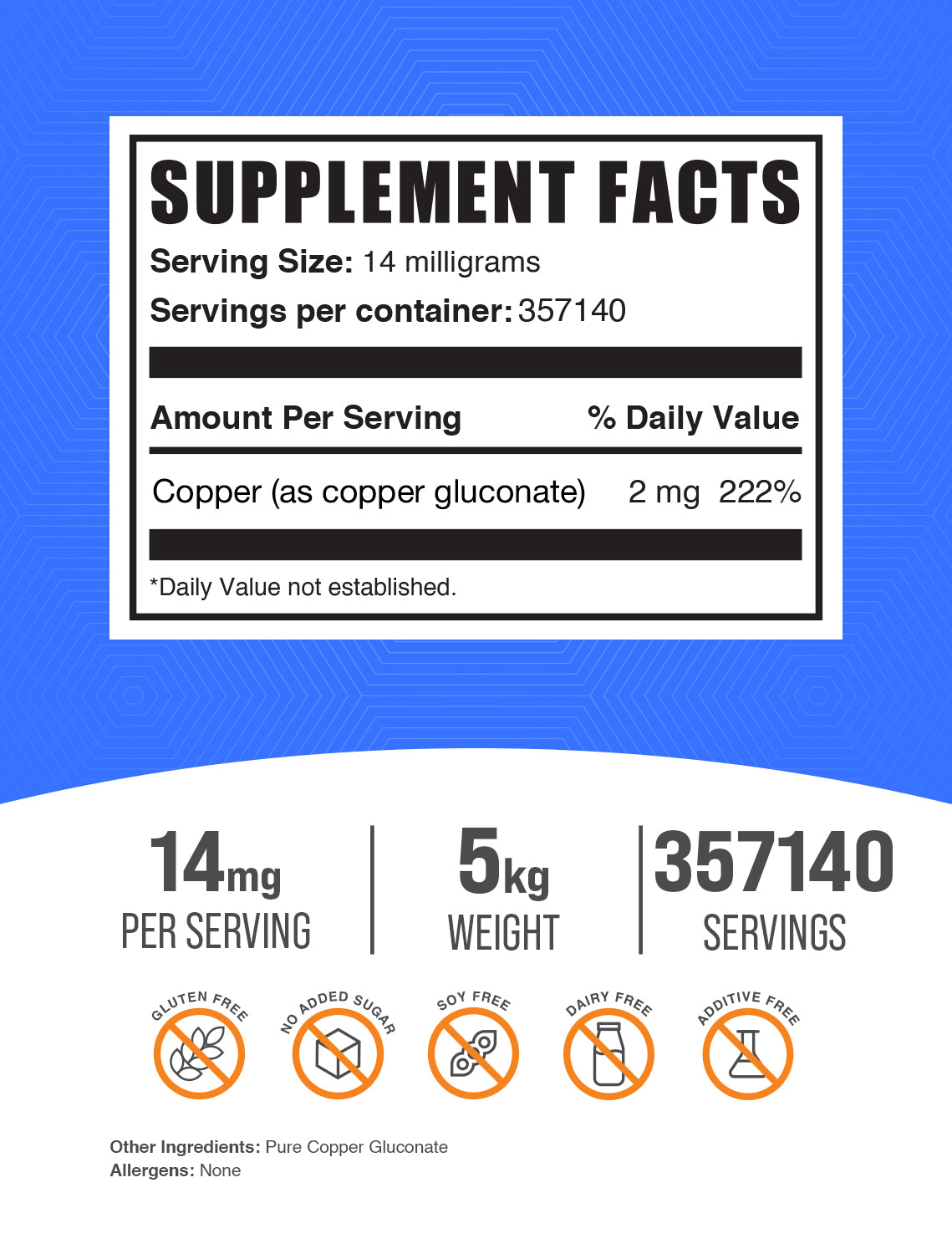 copper gluconate 5kg label