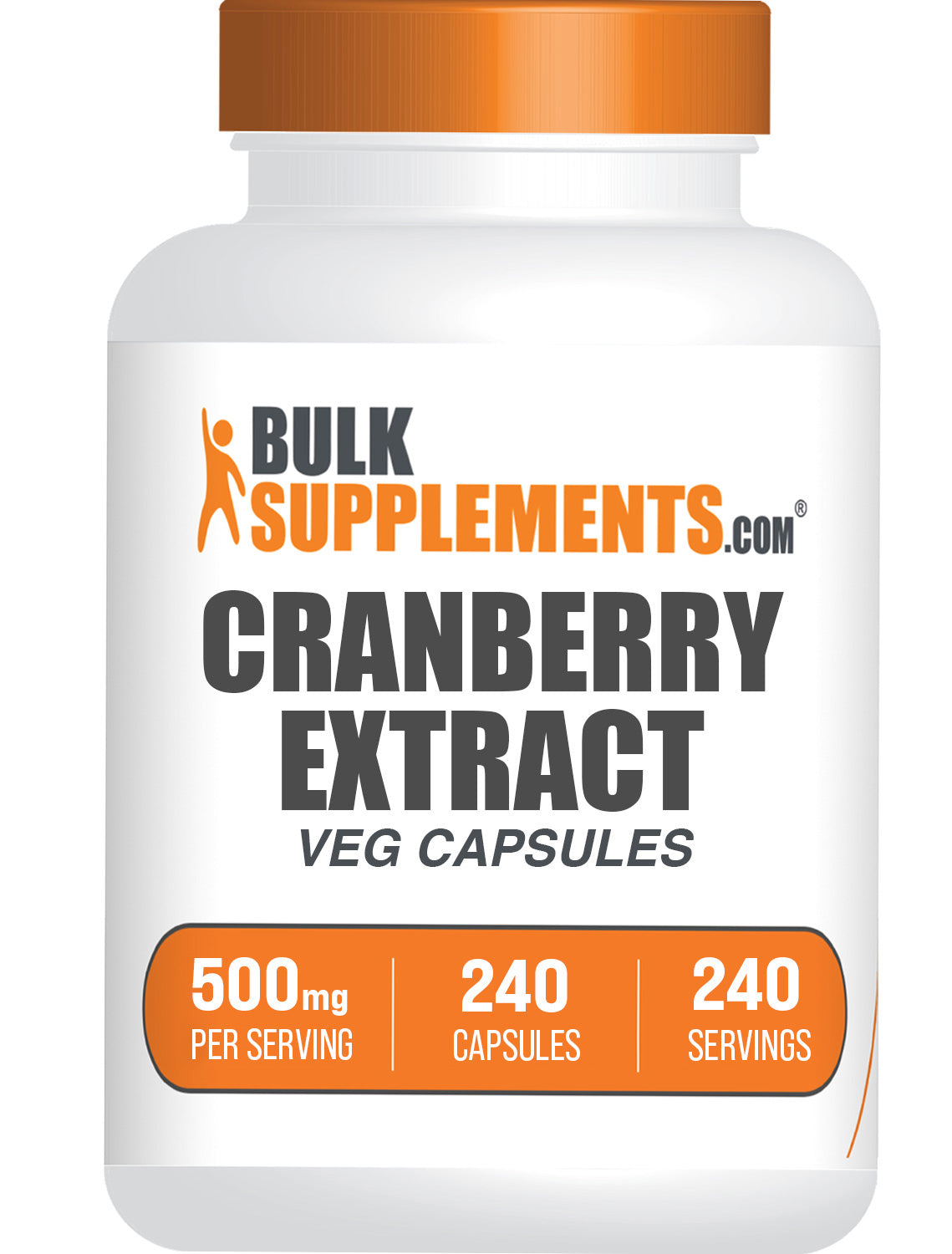BulkSupplements.com Cranberry Extract 240 Veg Capsules bottle