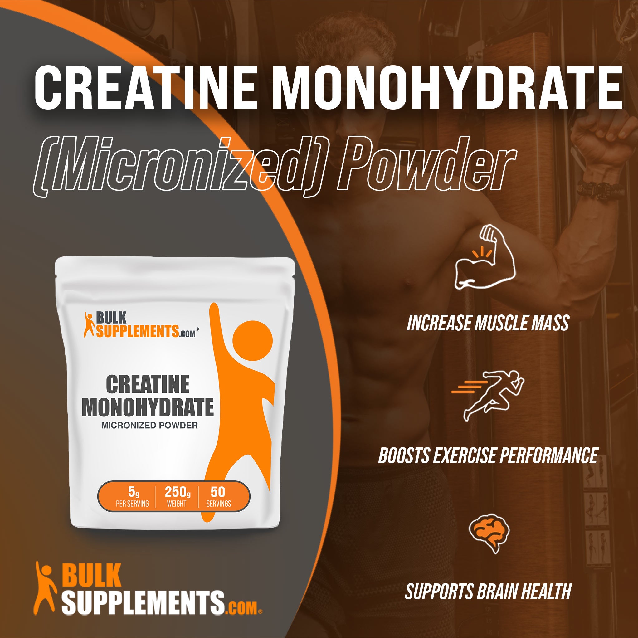 Creatine Monohydrate from Bulk Supplements for Muscle Mass