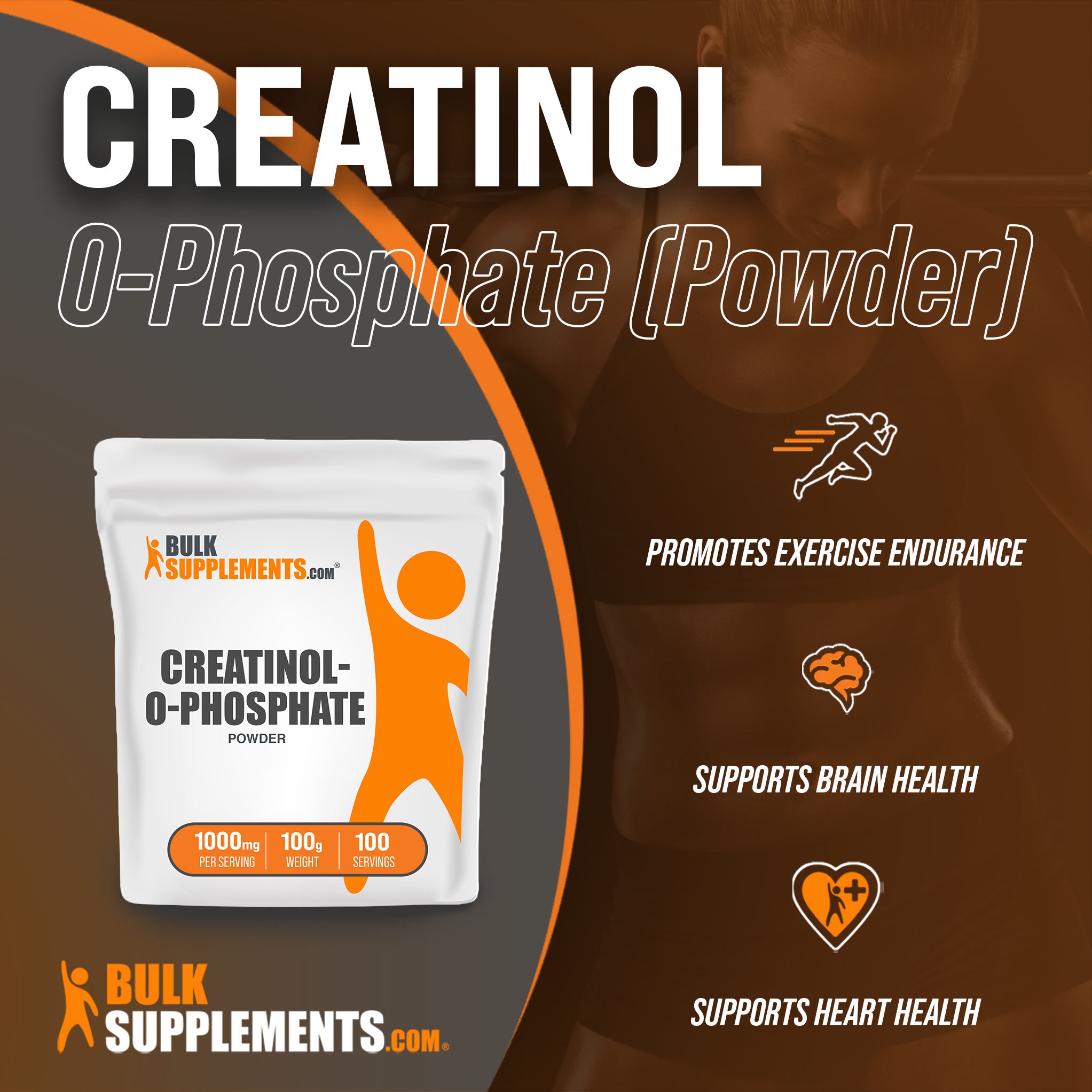 Benefits of Creatinol-O-Phosphate; promotes exercise endurance, supports brain health, supports heart health