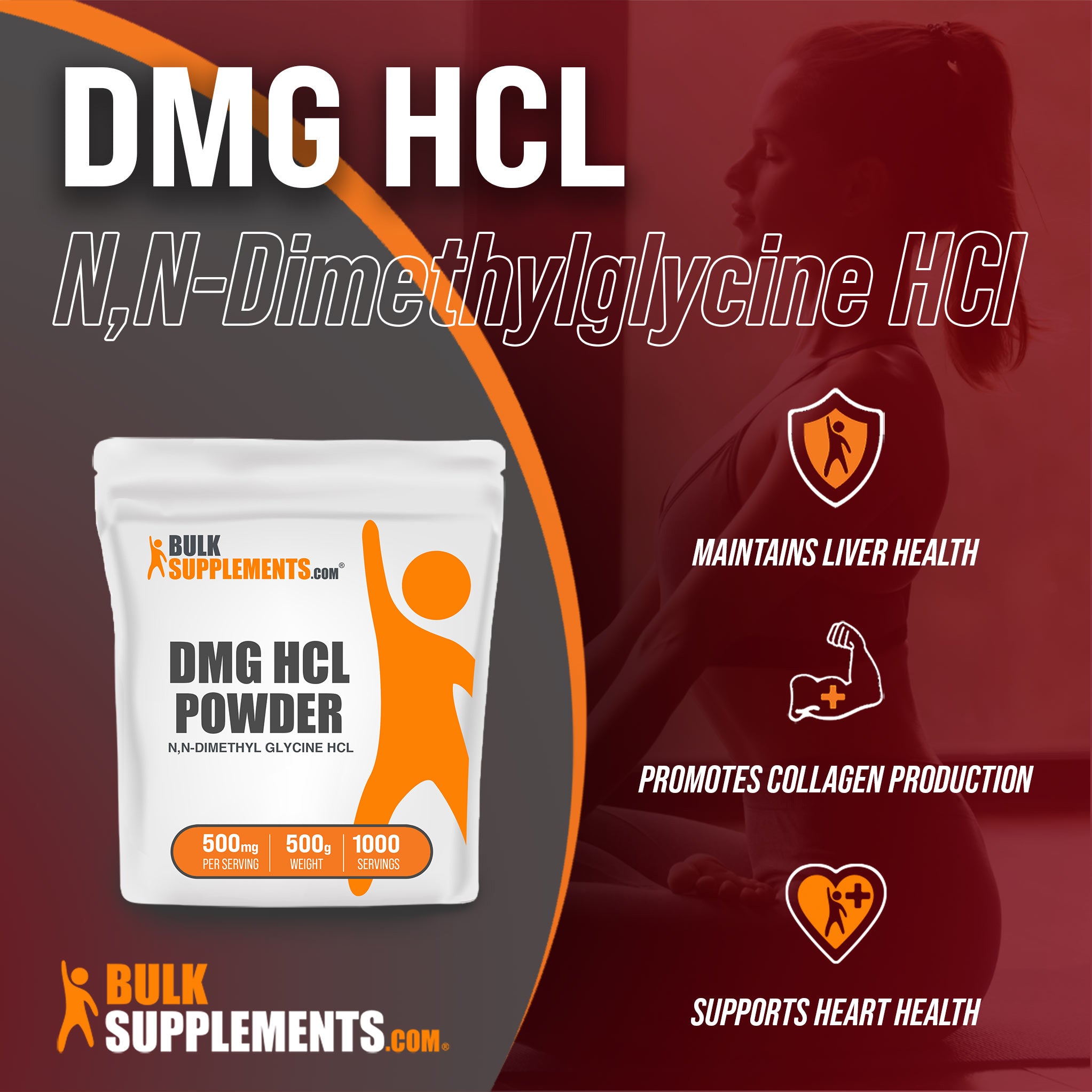 Benefits of DMG HCl: maintains liver health, promotes collagen production, supports heart health