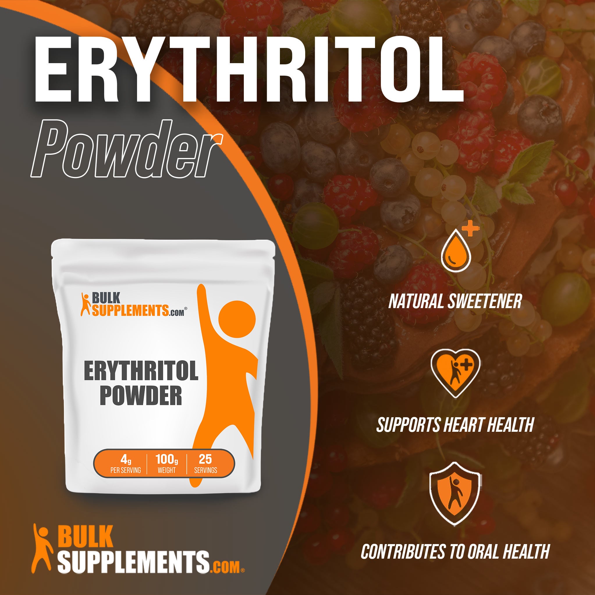 Benefits of Erythritol; natural sweetener, supports heart health, contributes to oral health