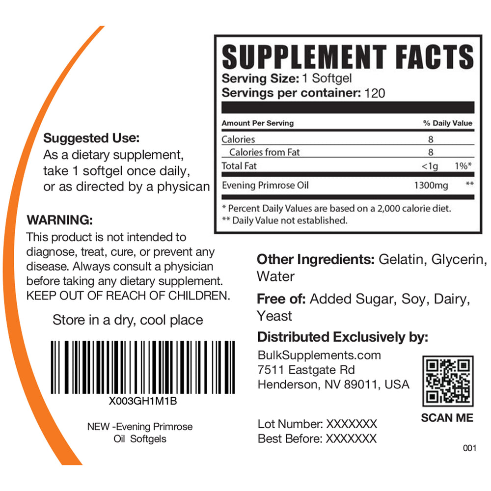 Evening Primrose Oil Softgels Daily Dose of Essential Fatty Acids