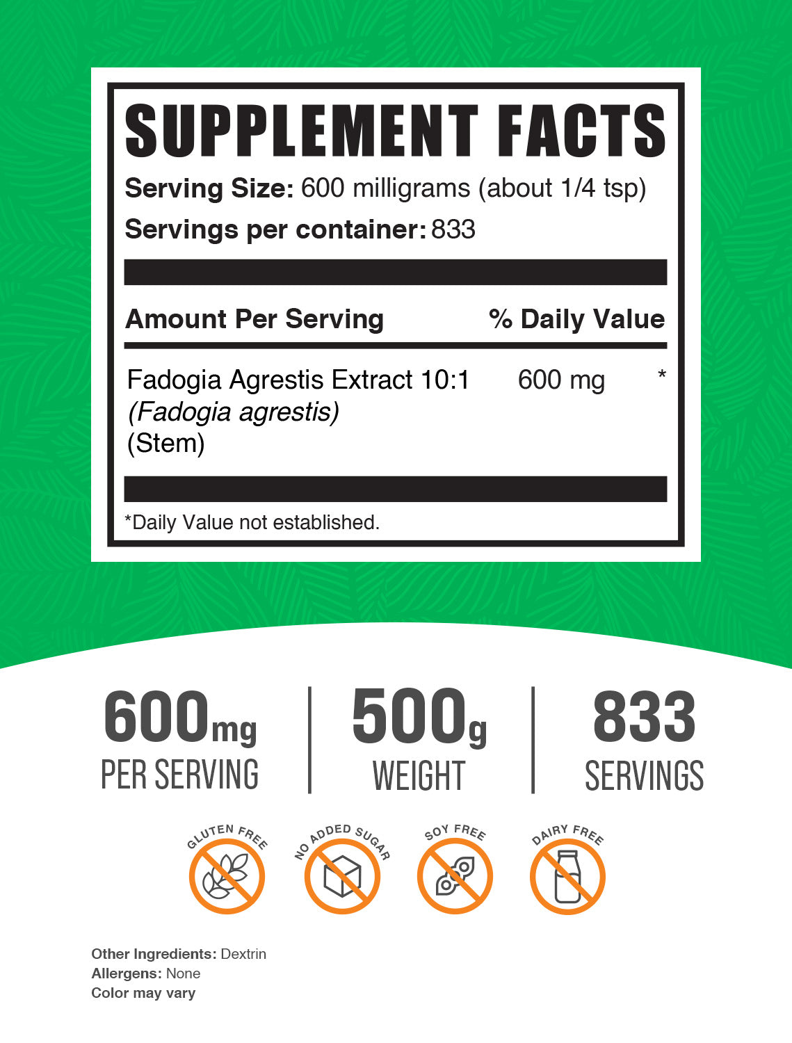 Fadogia Agrestis Extract powder label 500g