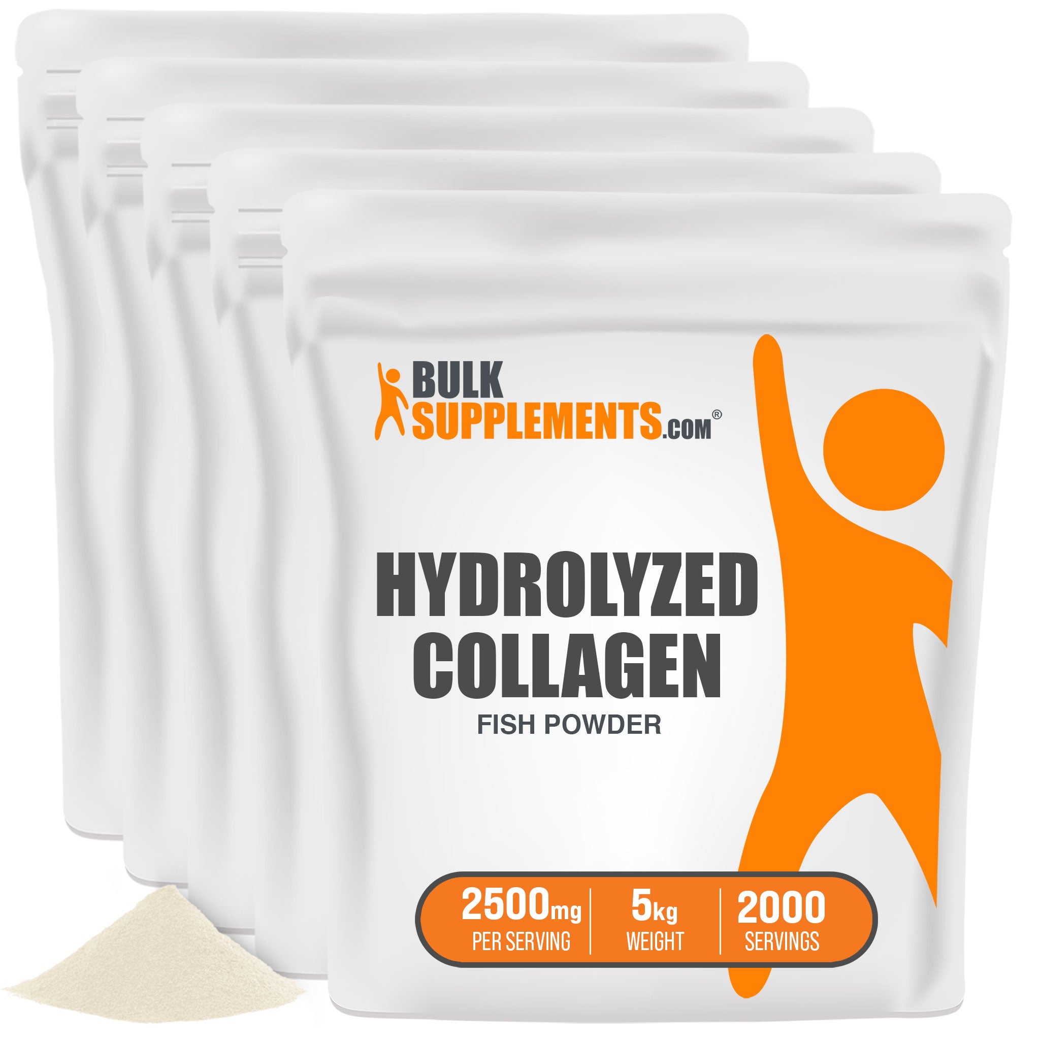 BulkSupplements Hydrolyzed Collagen Fish Powder 5 Kilograms bags