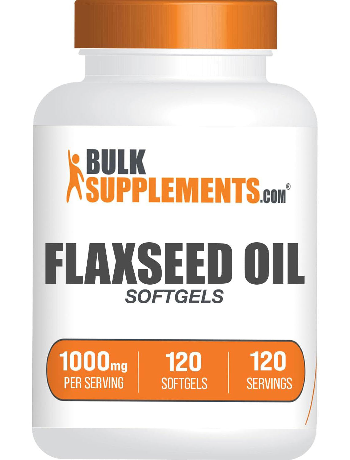 BulkSupplements Flaxseed Oil Softgels 1000mg 120 Softgels bottle