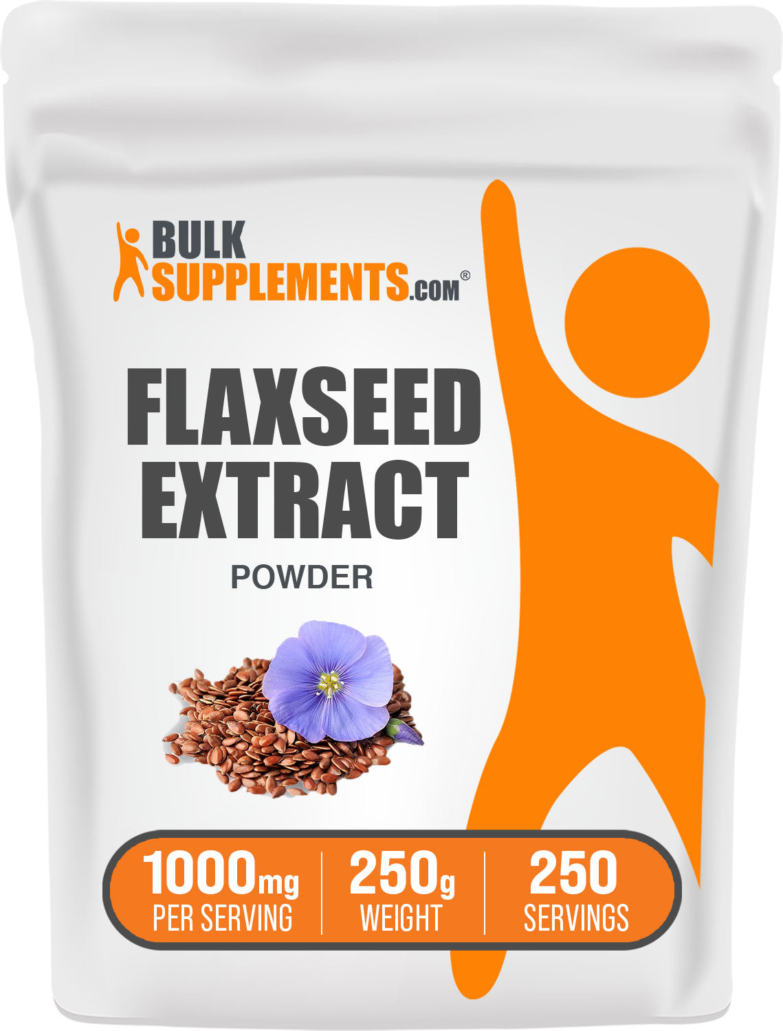 BulkSupplements.com Flaxseed Extract Powder 250g Bag