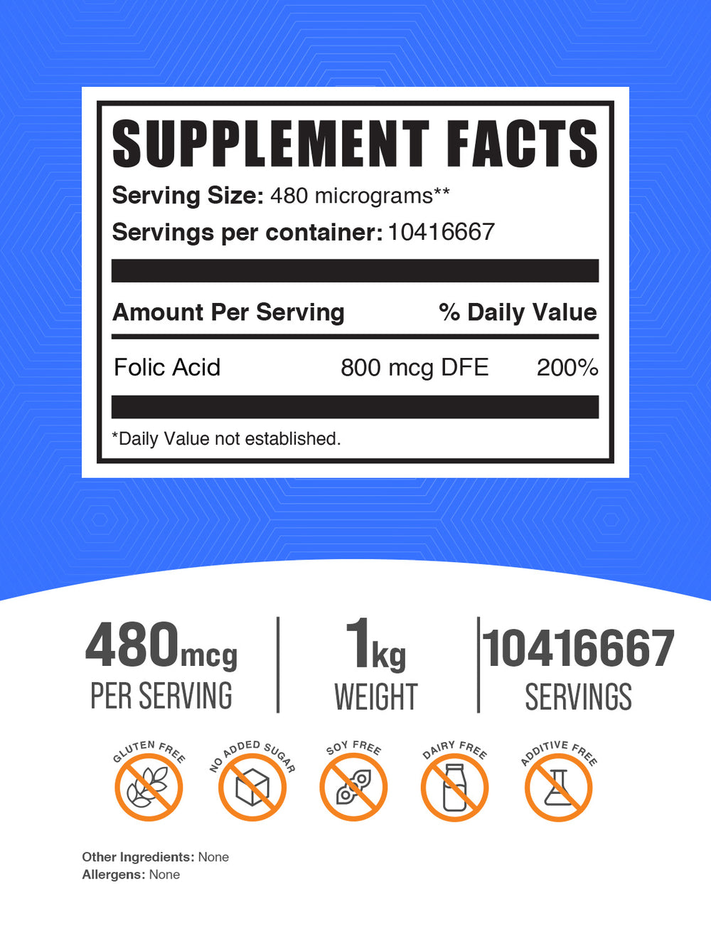 Folic Acid Powder | Vitamin B9 Powder | Folic Acid Supplement