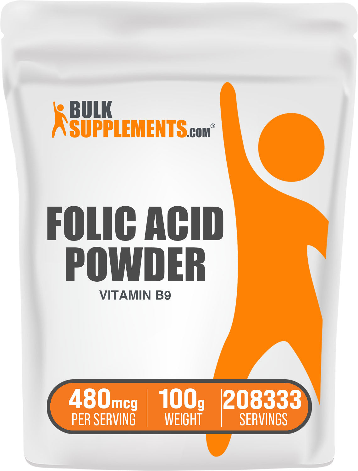 BulkSupplements Folic Acid Powder 100g Vitamin B9
