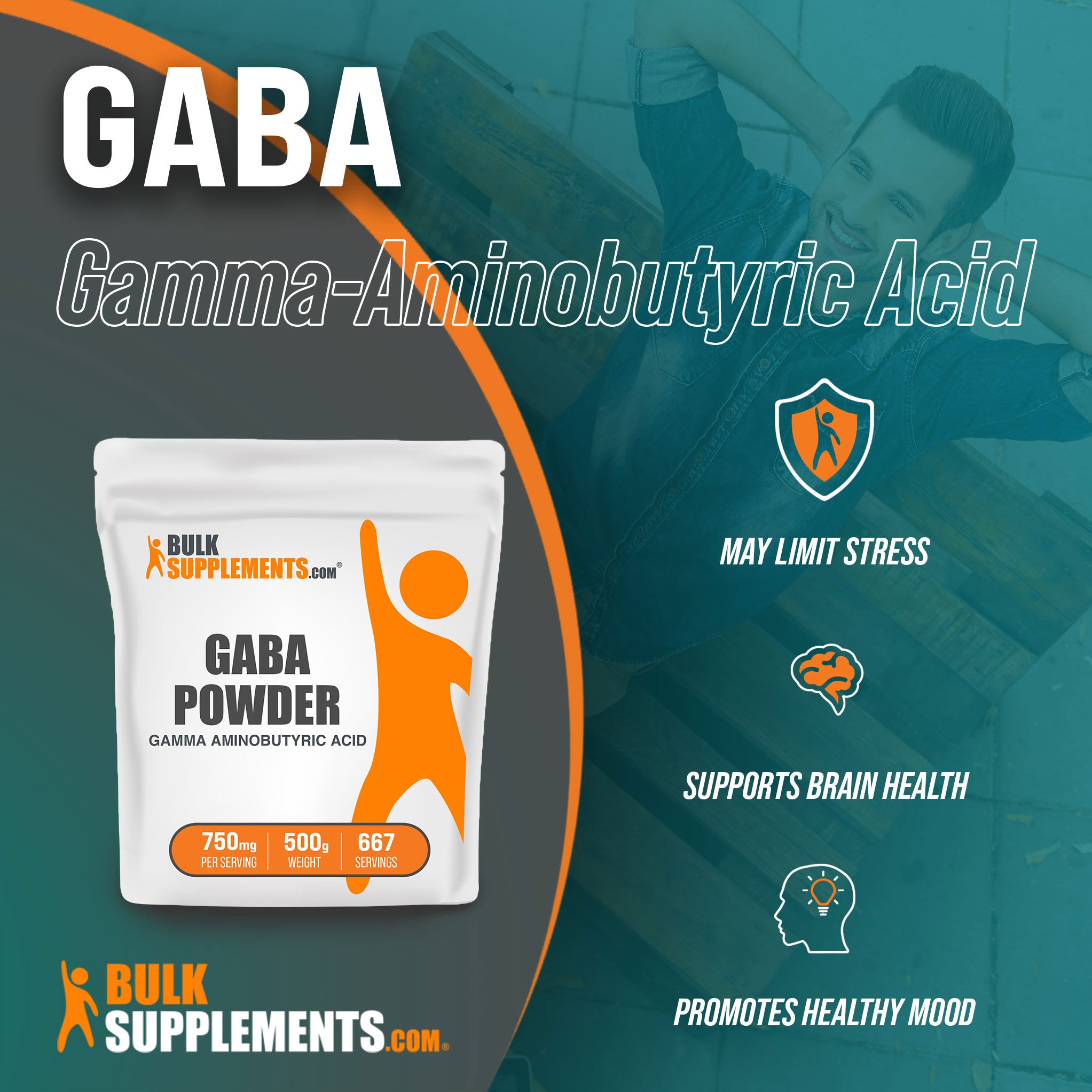 Benefits of GABA; may limit stress, supports brain health, promotes healthy mood