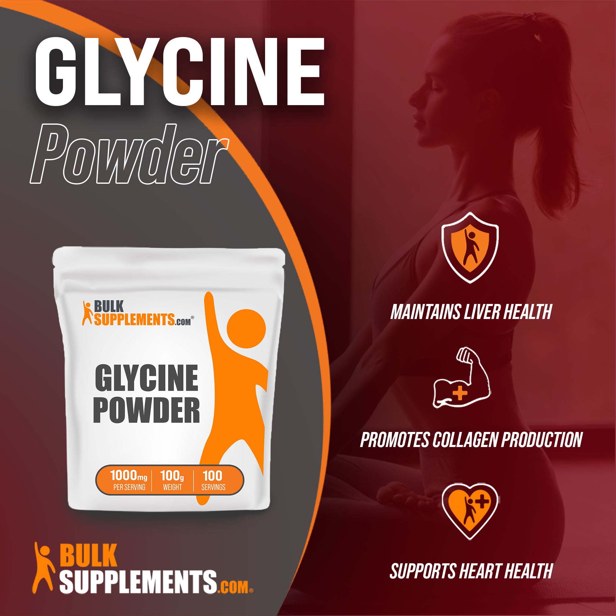 Benefits of Glycine; maintains liver health, promotes collagen production, supports heart health